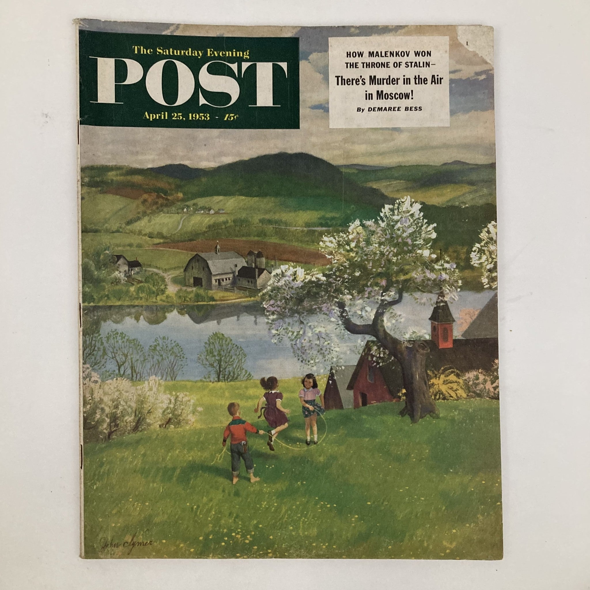 Saturday Evening Post Magazine April 25 1953 Ski Slopes - John Clymer No Label