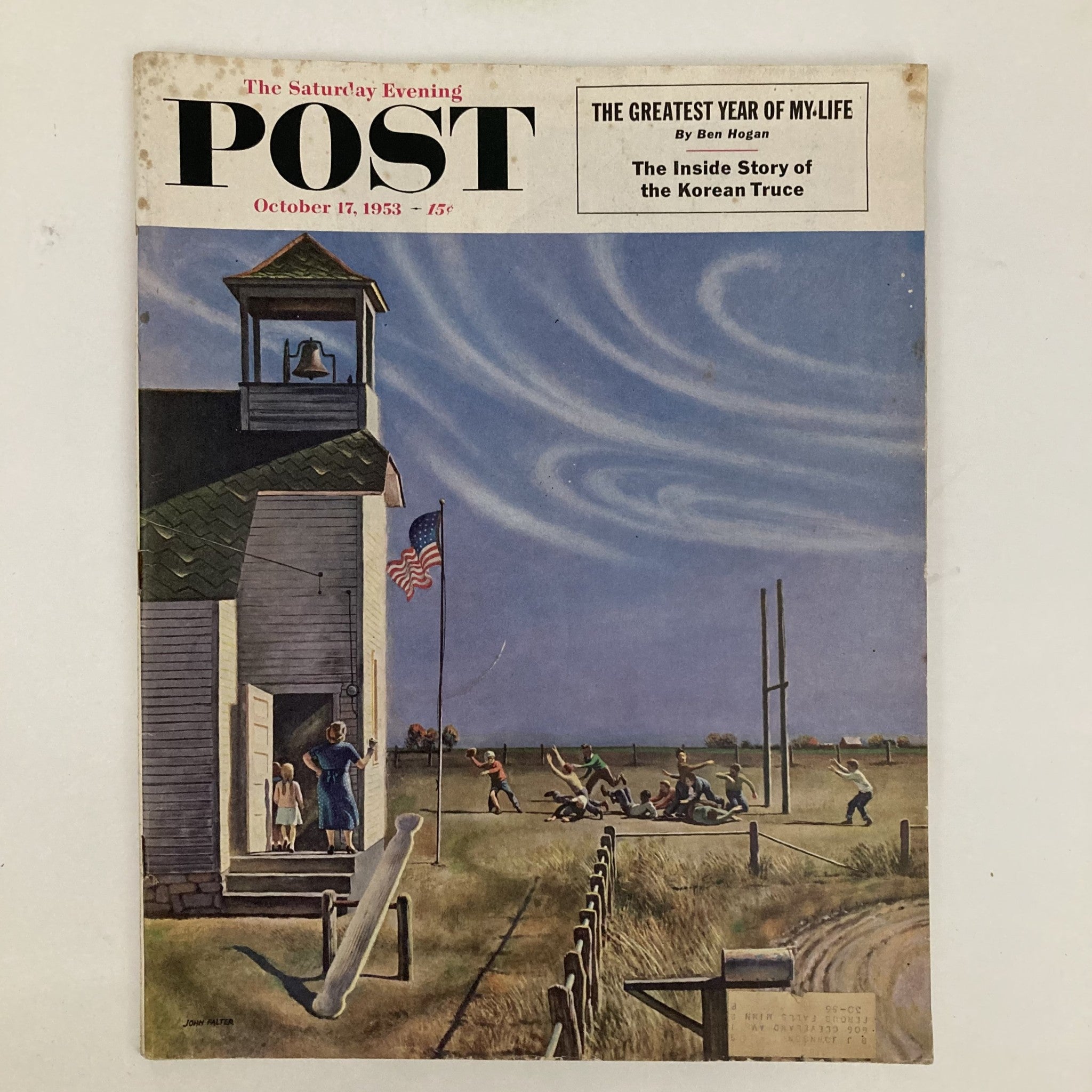 Saturday Evening Post Magazine October 17 1953 Autumn Cover - John Falter