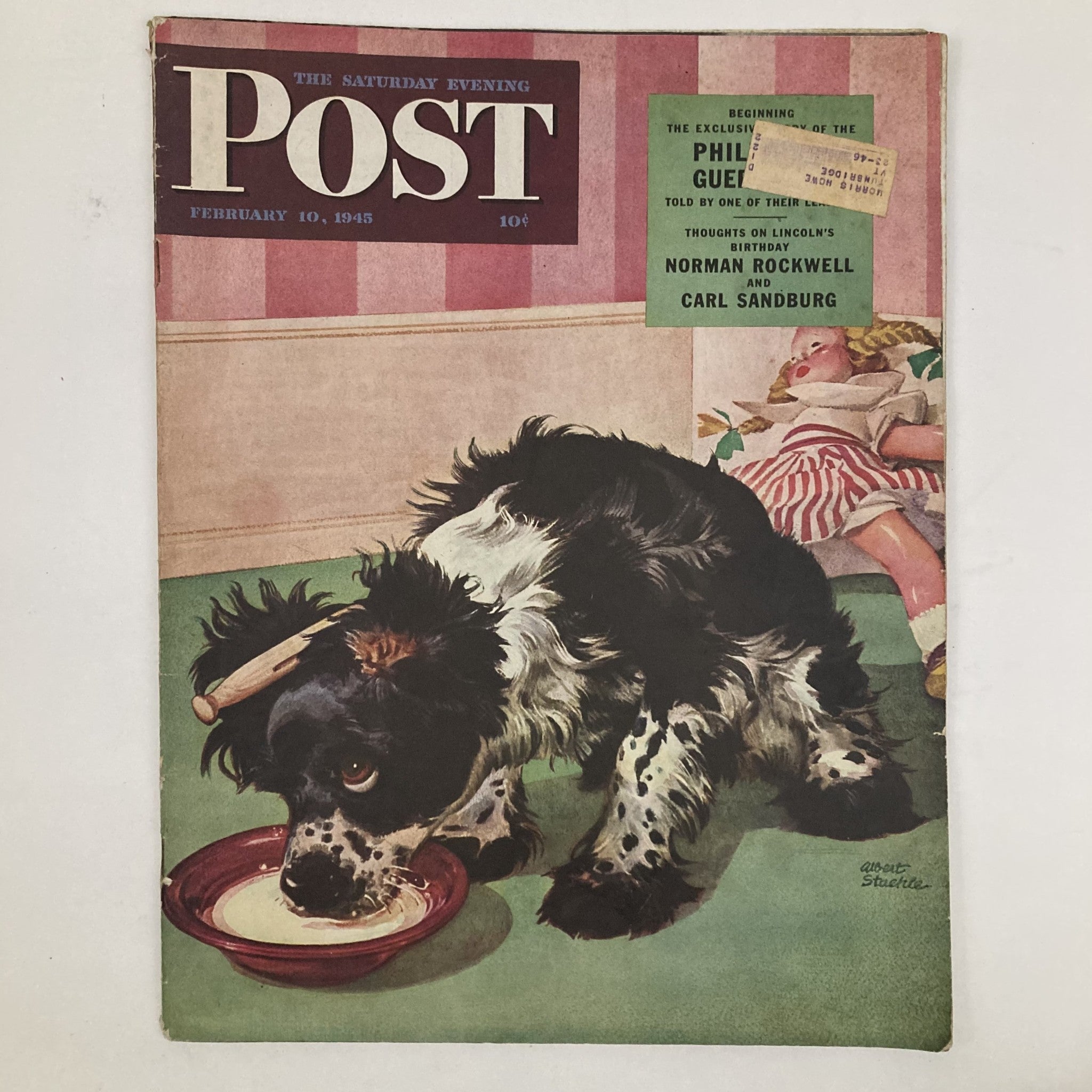 Saturday Evening Post Magazine February 10 1945 Illustrated Cover Albert Staehle