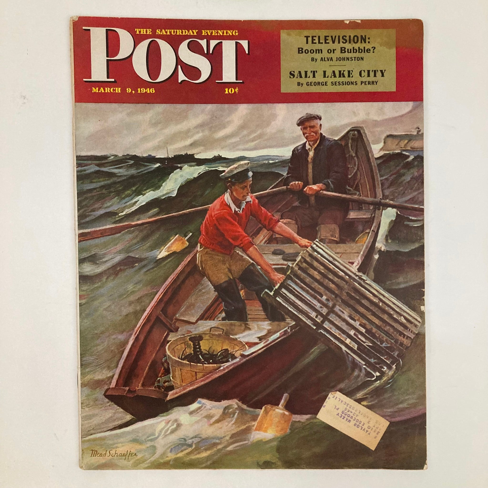 Saturday Evening Post Magazine March 9 1946 Illustrated Cover Mead Schaeffer