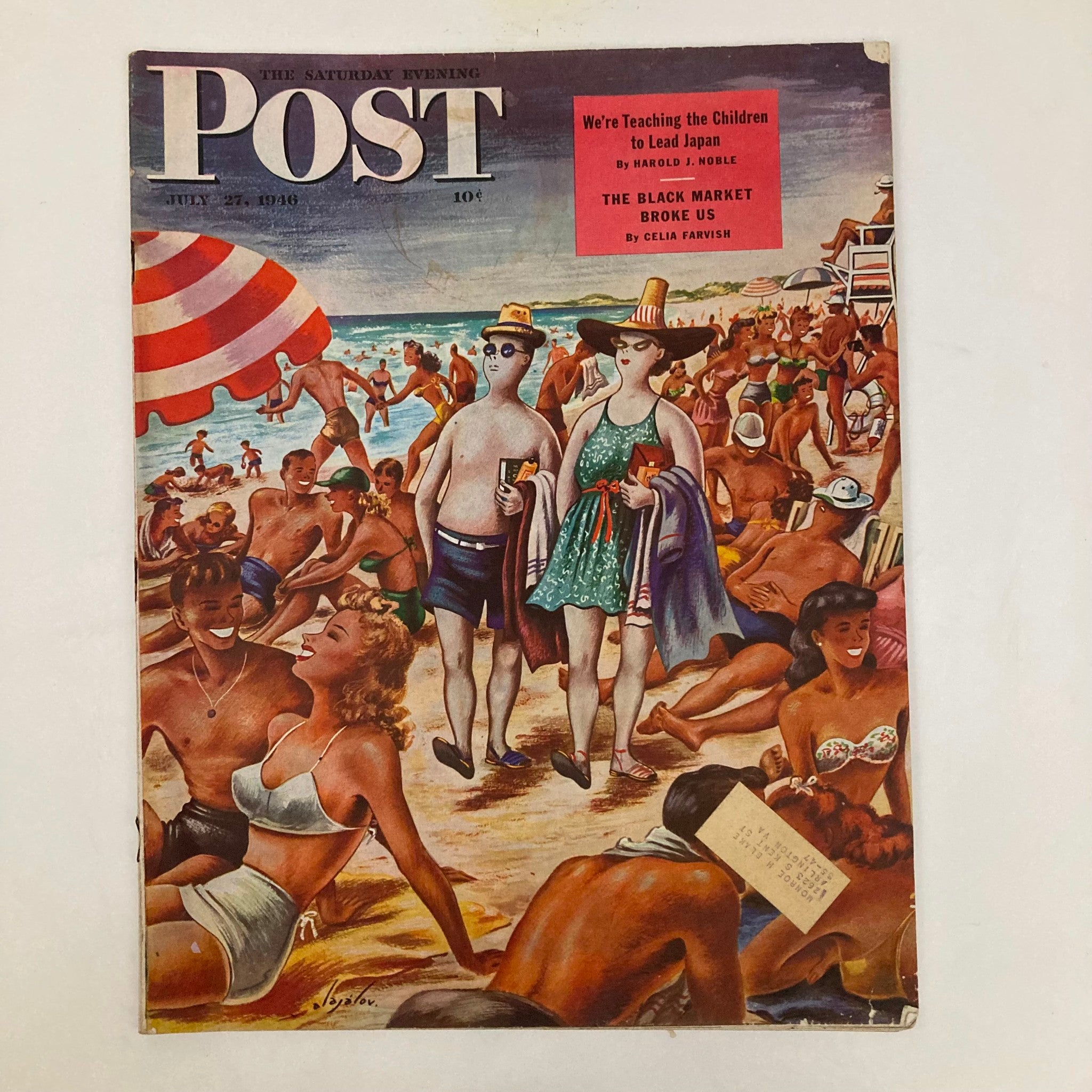 Saturday Evening Post Magazine July 27 1946 New Arrivals by Constantin Alajalov