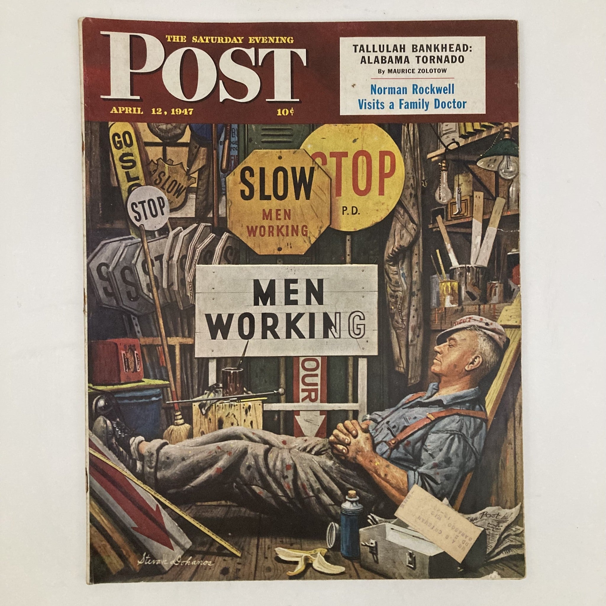 Saturday Evening Post Magazine April 12 1947 Resting Up - Stevan Dohanos