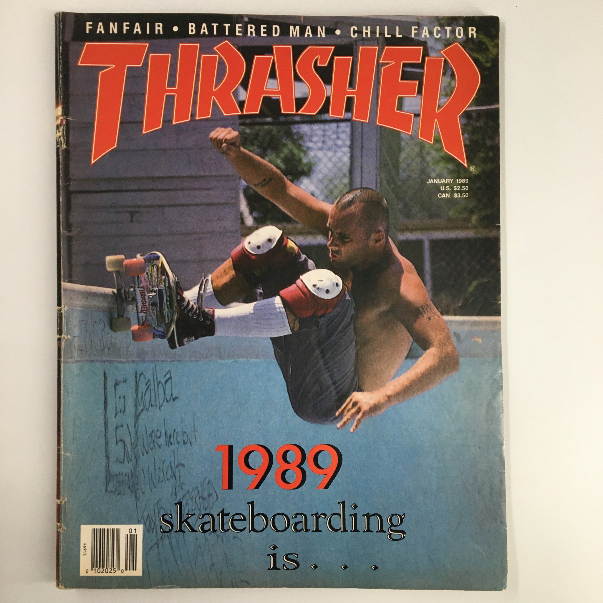 VTG Thrasher Magazine January 1989 Jay Adams Grinds The Egg Bowl No Label