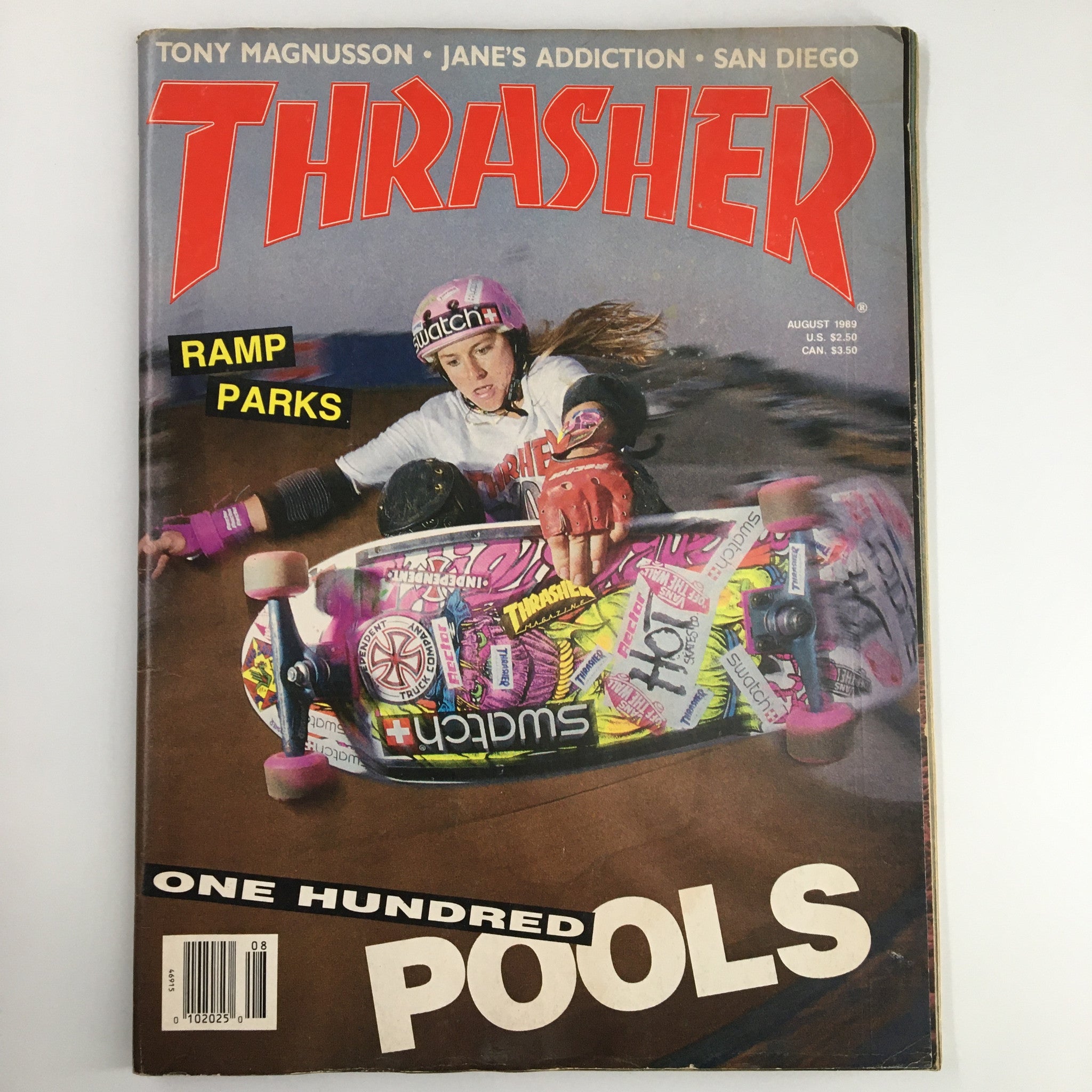 VTG Thrasher Magazine August 1989 Carabeth Burnside at the Vans Ramp No Label