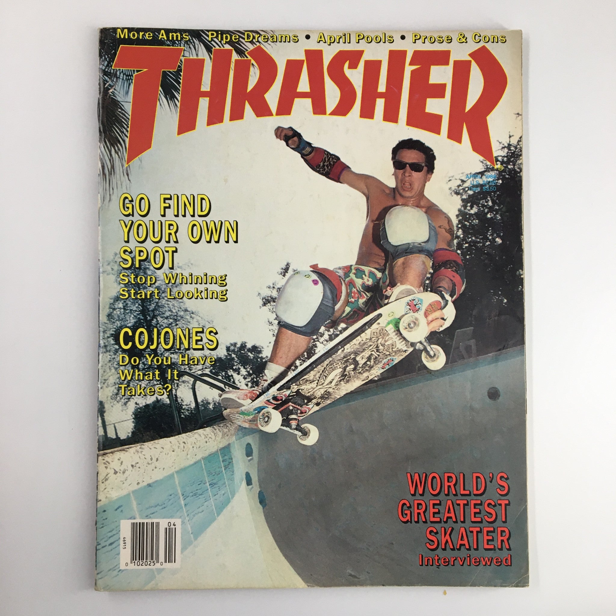 VTG Thrasher Magazine April 1988 Steve Alba at the Dolphin Pool No Label