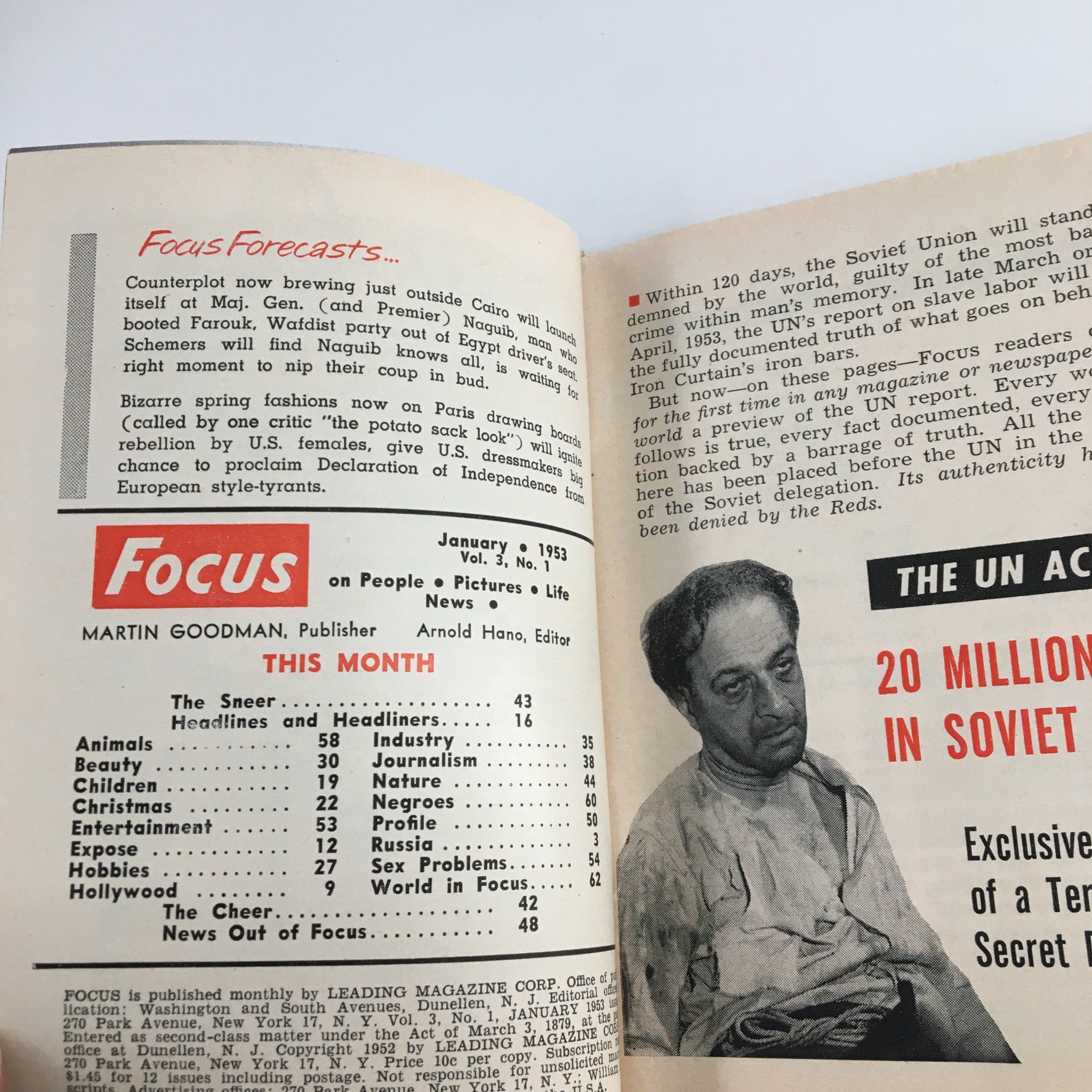 VTG Focus Magazine January 1953 Italy's New Sex Import Lucia Bose No Label