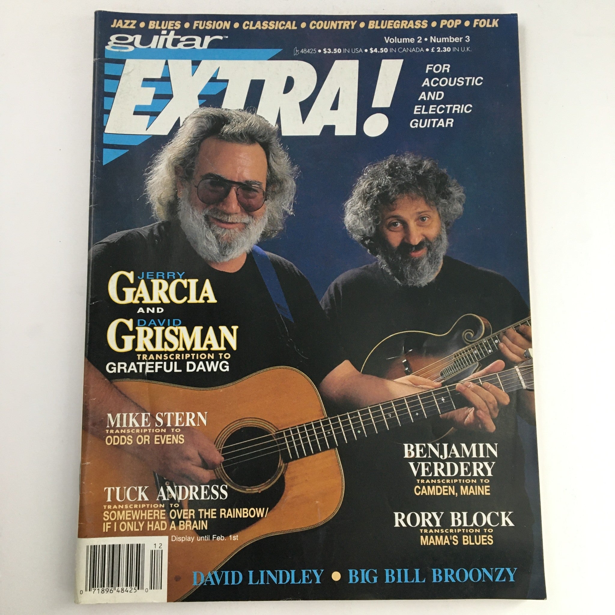 Guitar Extra Magazine Fall 1991 Vol 2 #3 Jerry Garcia & David Grisman & Broonzy