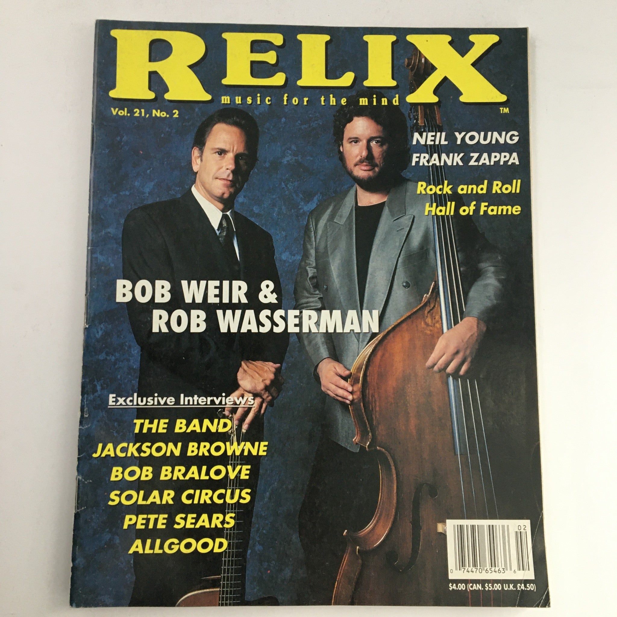 Relix Magazine April 1994 Vol 21 #2 Bob Weir & Rob Wasserman & Neil Young