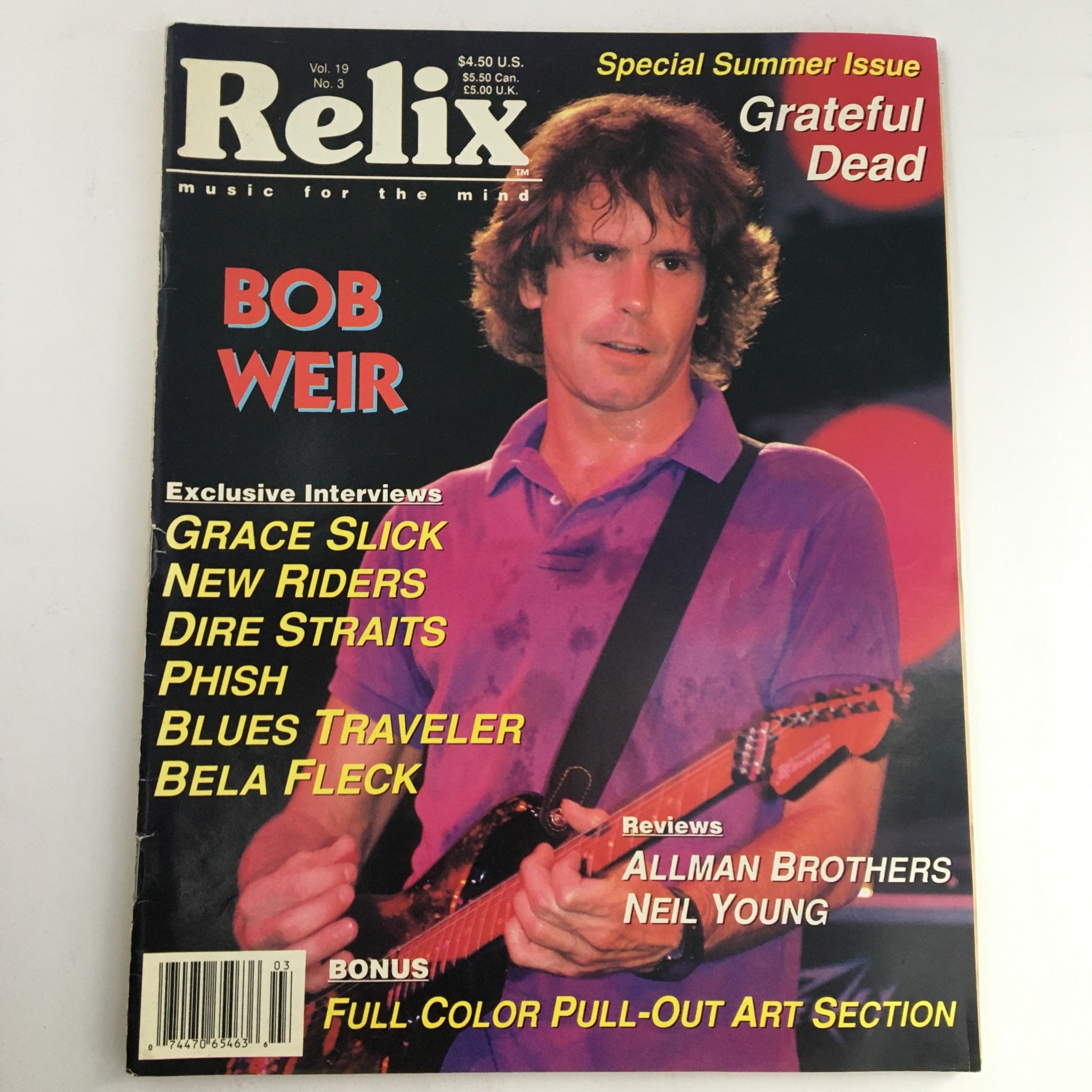 Relix Magazine June 1992 Vol 19 #3 Bob Weir & Grace Slick & Allman Brothers