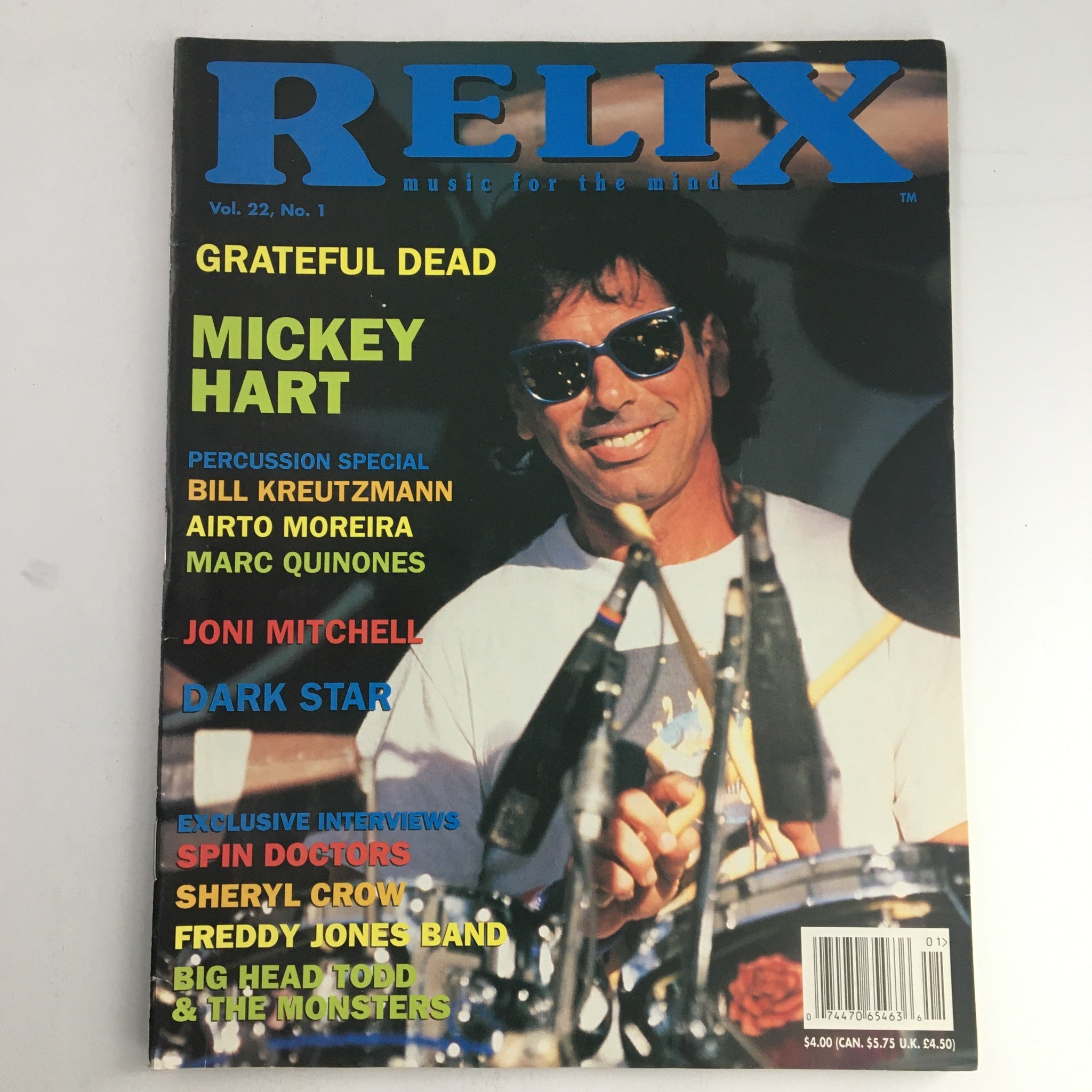 Relix Magazine February 1995 Vol 22 #1 Mickey Hart & Bill Kreutzmann & Joni M.