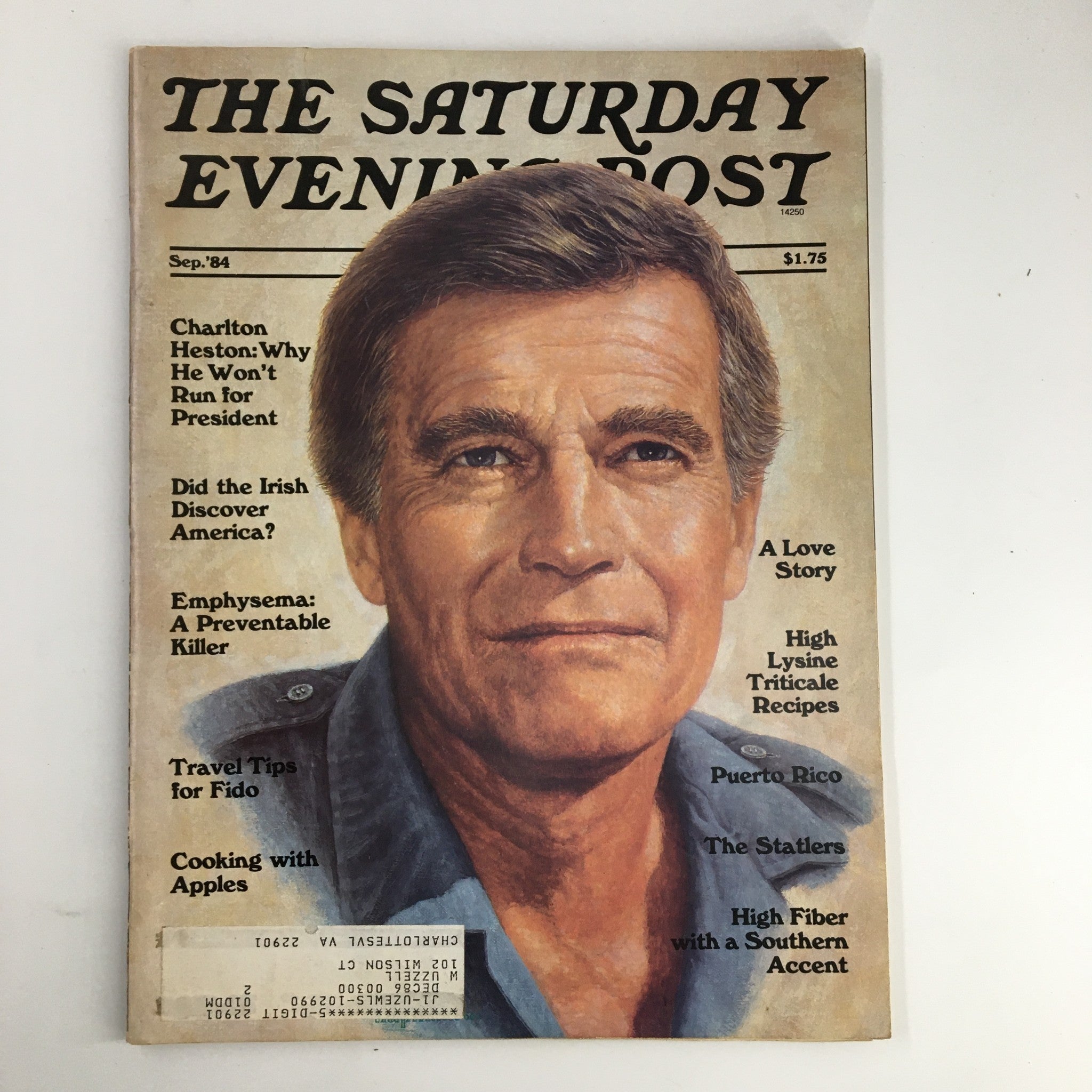 The Saturday Evening Post September 1984 Charlton Heston Won't Run for President