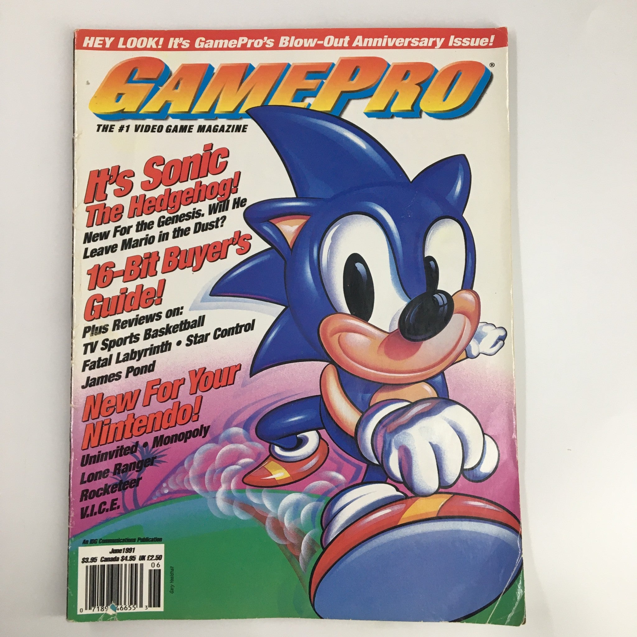 GamePro Magazine June 1991 Sonic The Hedgehog & Star Control Game No Label