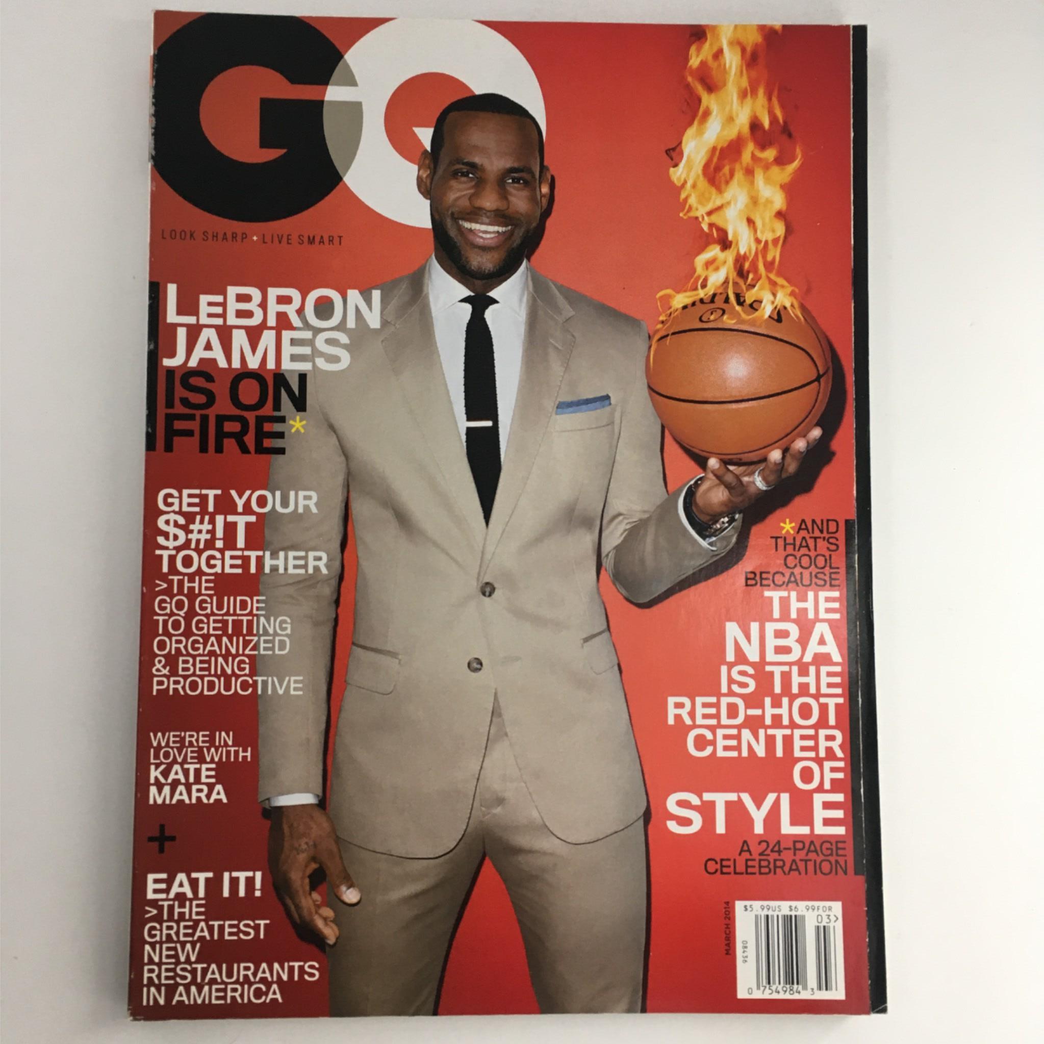 GQ Magazine March 2014 Lebron James Is On Fire No Label VG