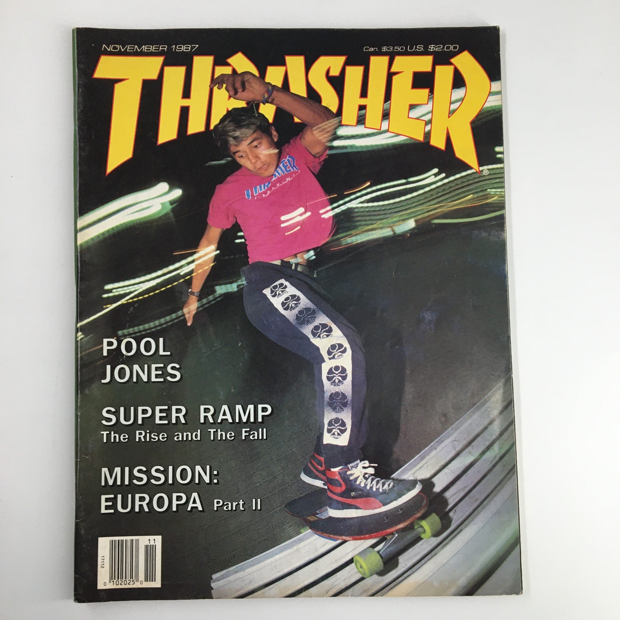 VTG Thrasher Magazine November 1987 Steve Calvaliero on French Riviera No Label