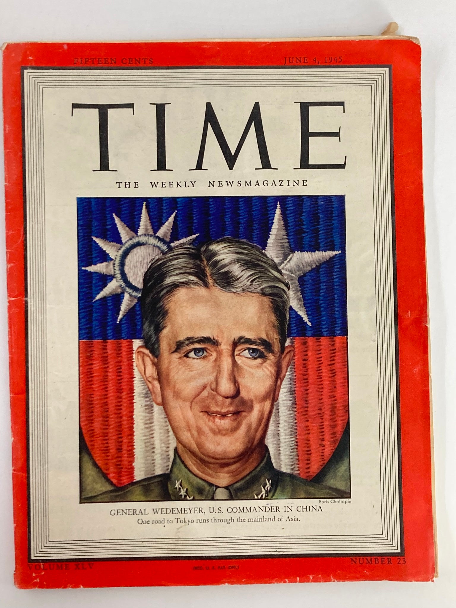 VTG Time Magazine June 4 1945 Vol 45 #23 Gen. Wedemeyer in China No Label