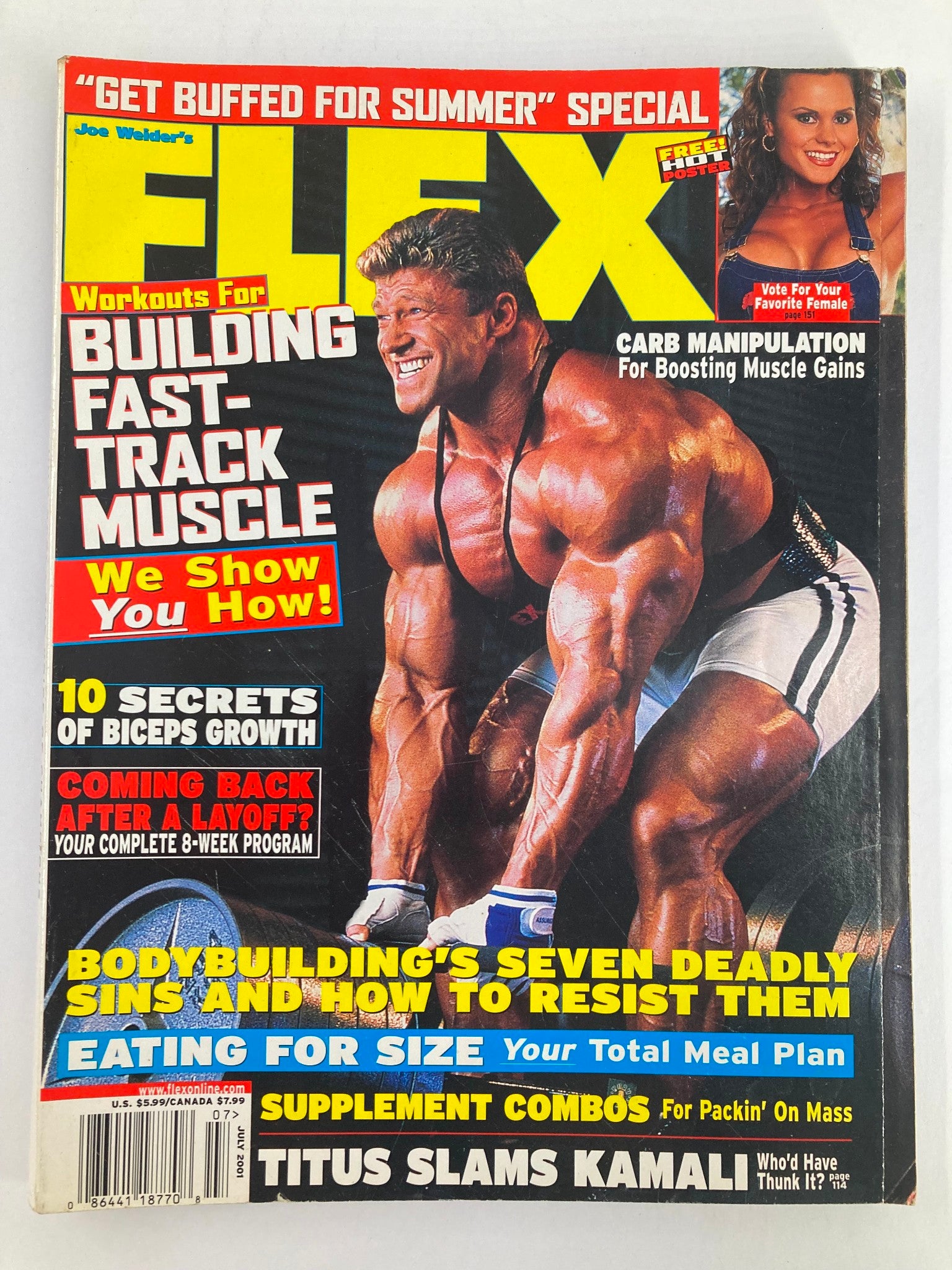 Flex Magazine July 2001 Vol 19 #5 Gunter Schlierkamp w Poster No Label