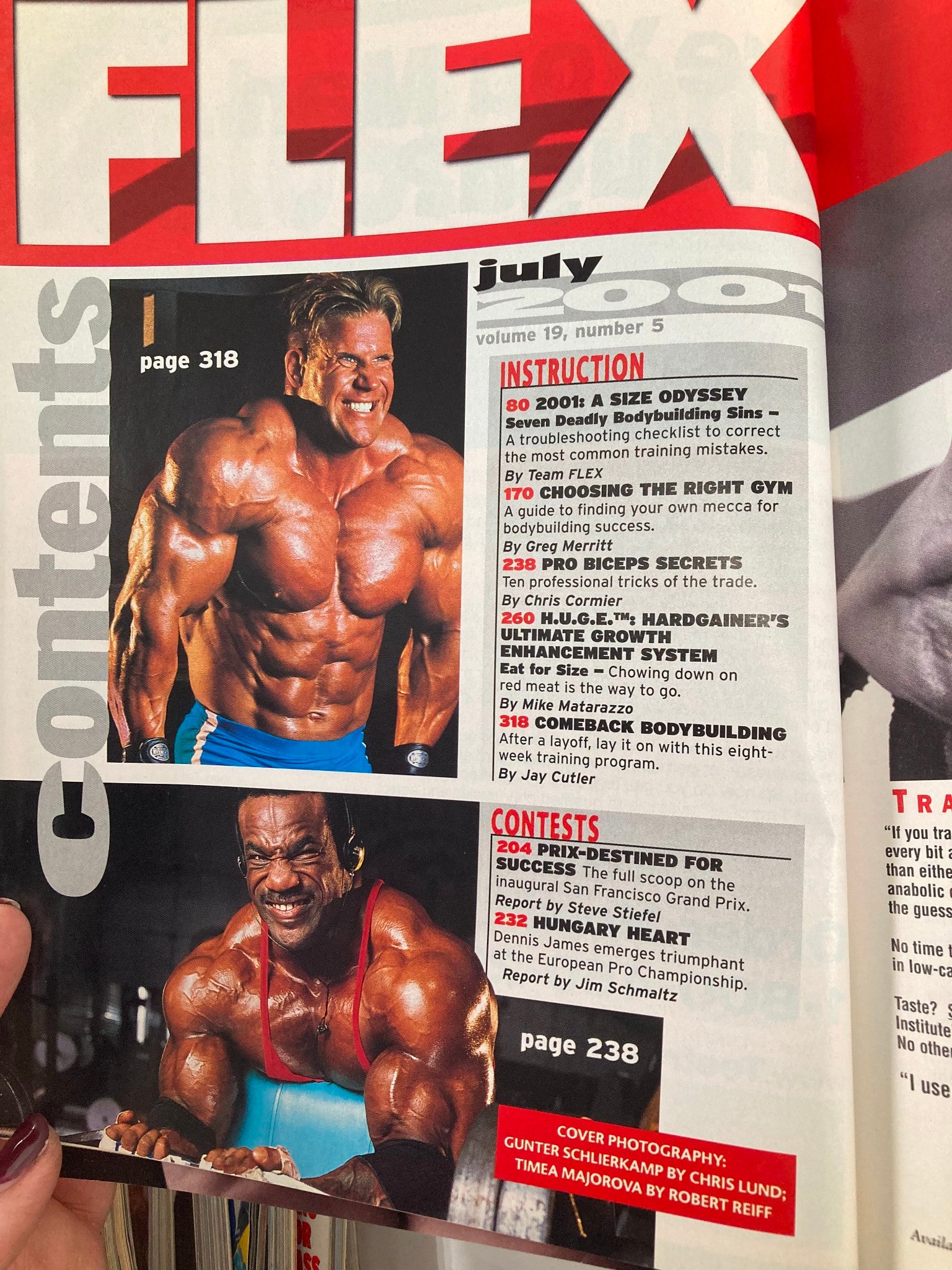 Flex Magazine July 2001 Vol 19 #5 Gunter Schlierkamp w Poster No Label