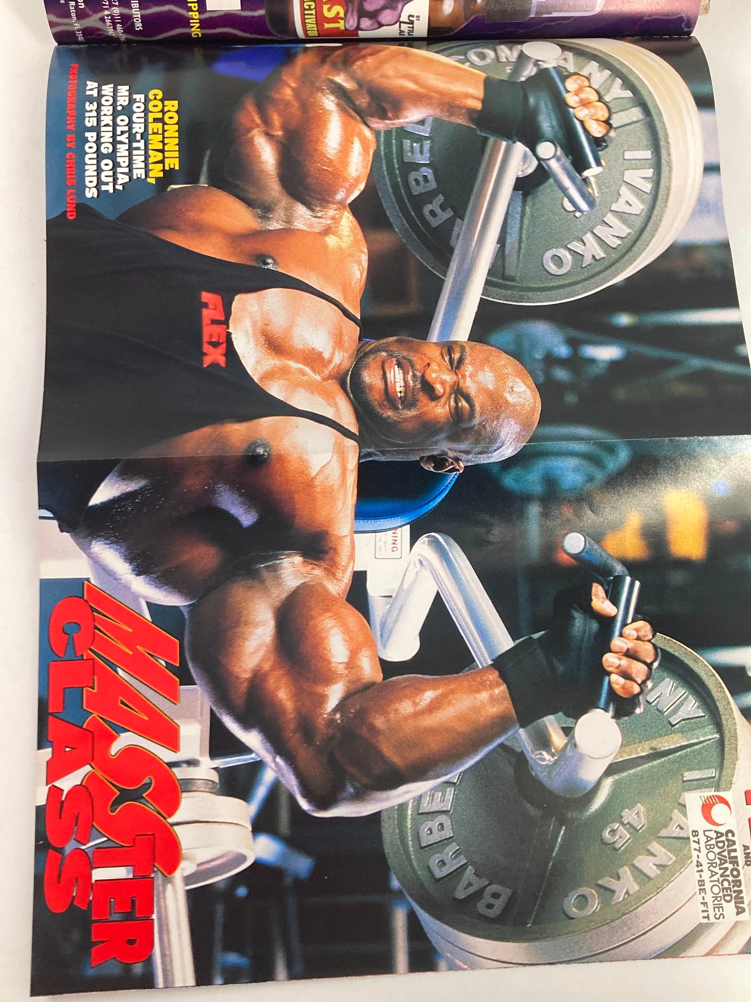 Flex Magazine January 2002 Ronnie Coleman & Beth Horn w Poster No Label