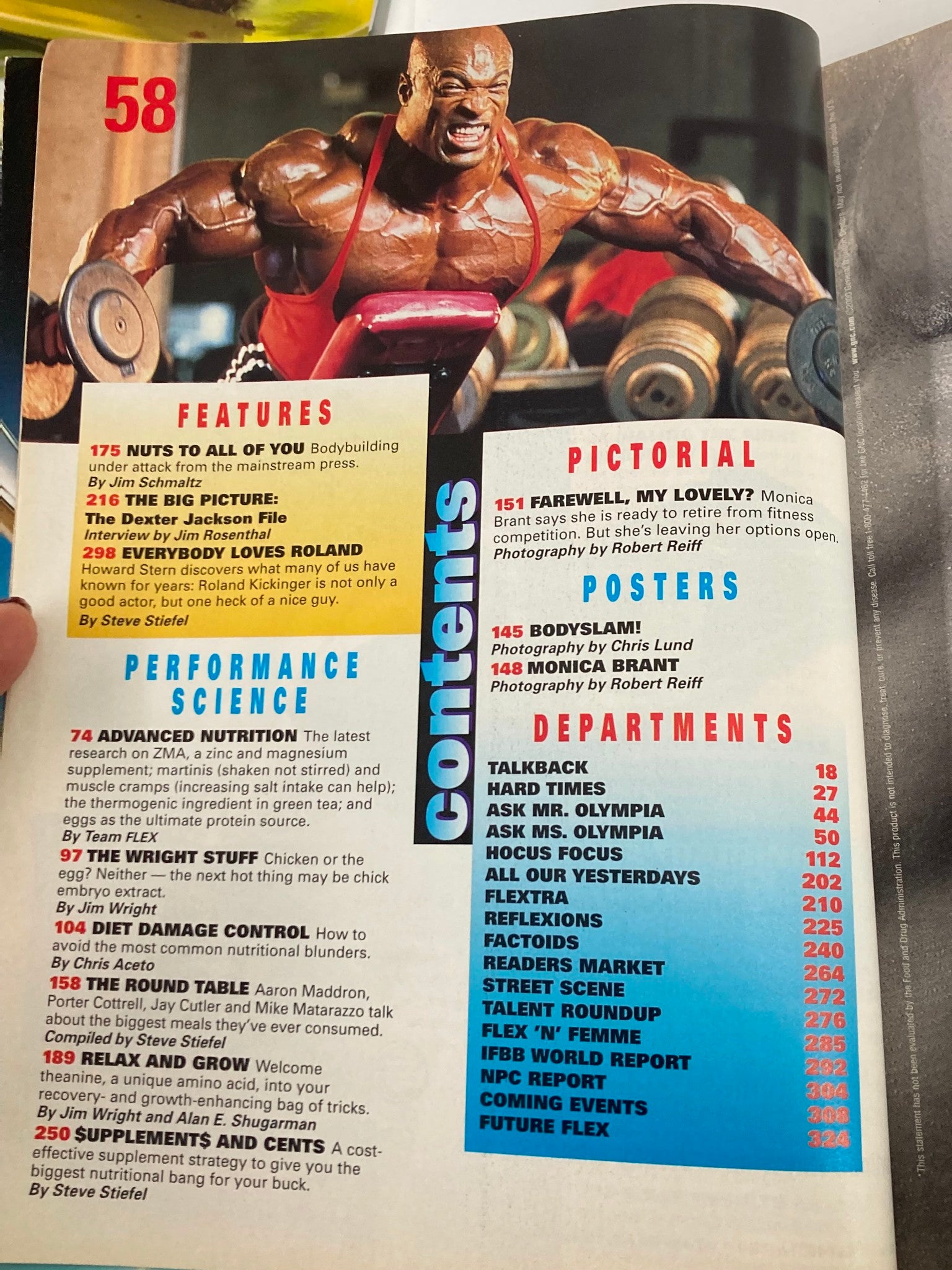 Flex Magazine May 2000 The Bodyslam System & Monica Brant w Poster No Label