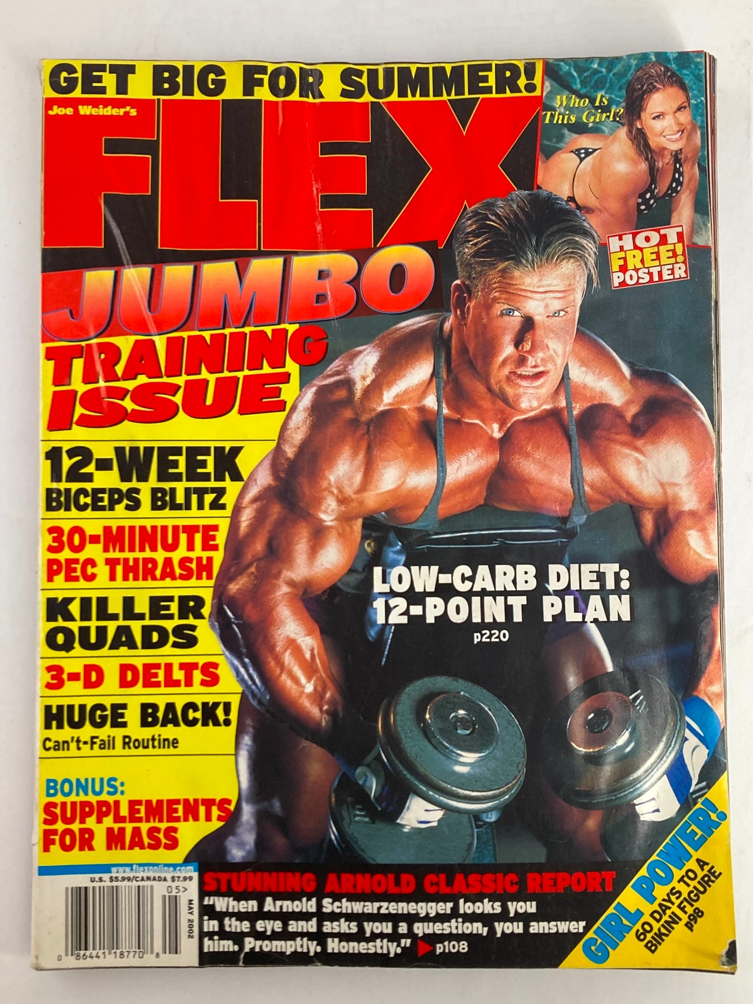 Flex Magazine May 2002 Vol 20 #3 Jay Cutler & Kim Lyons w Poster No Label