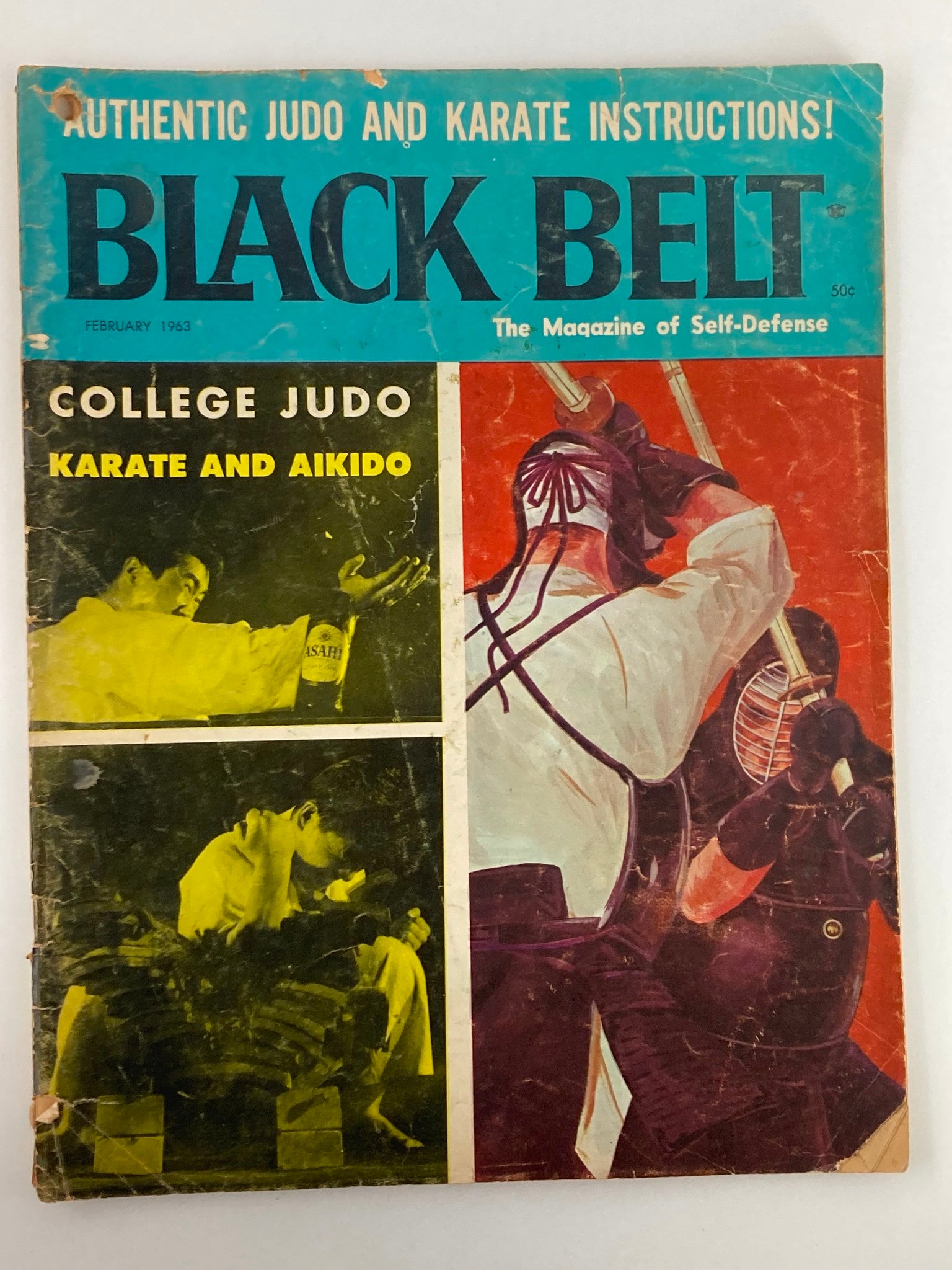 VTG Black Belt Magazine February 1963 College Judo Karate & Aikido No Label