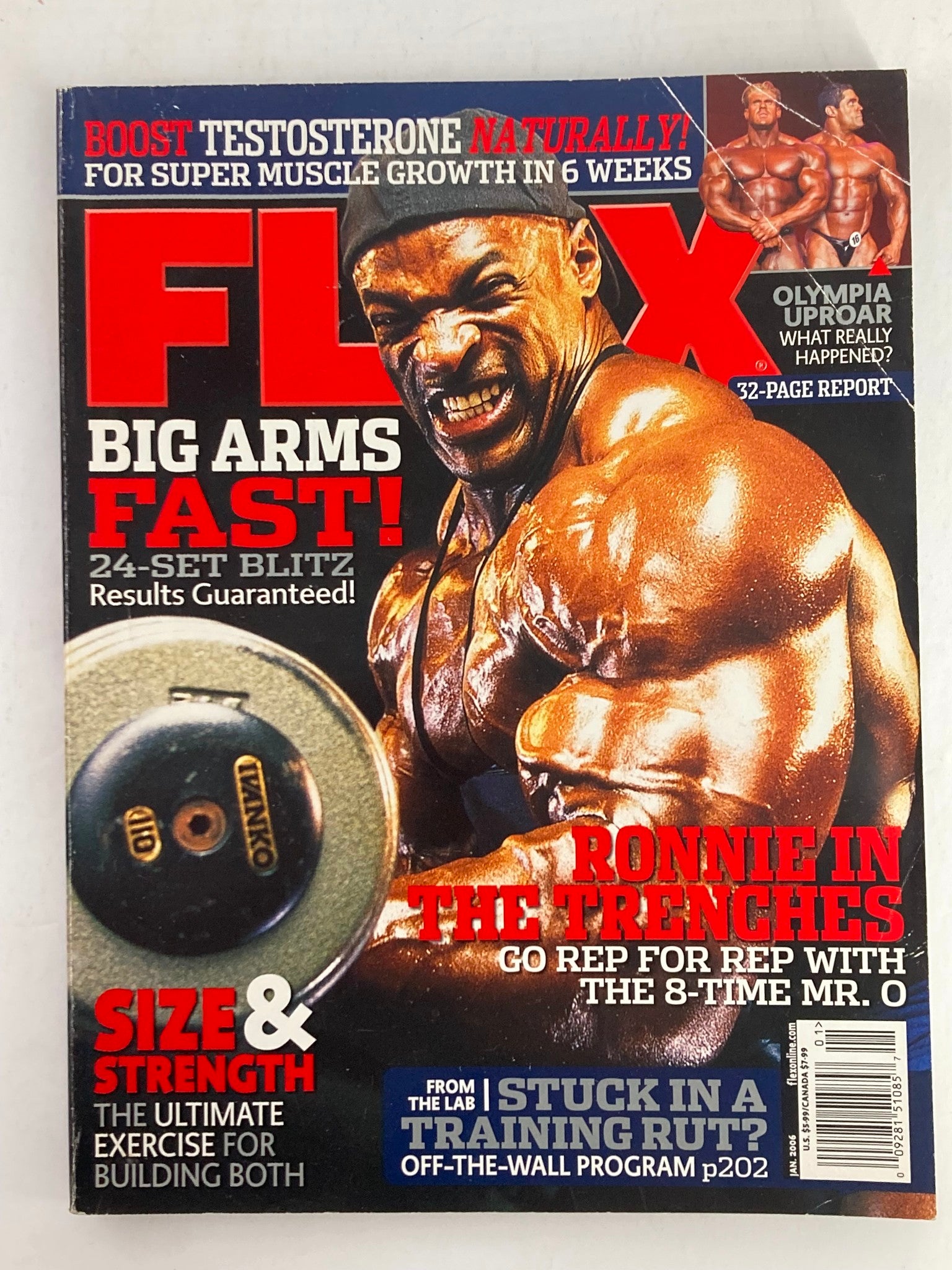 Flex Magazine January 2006 Mr. Olympia Ronnie Coleman w Poster No Label