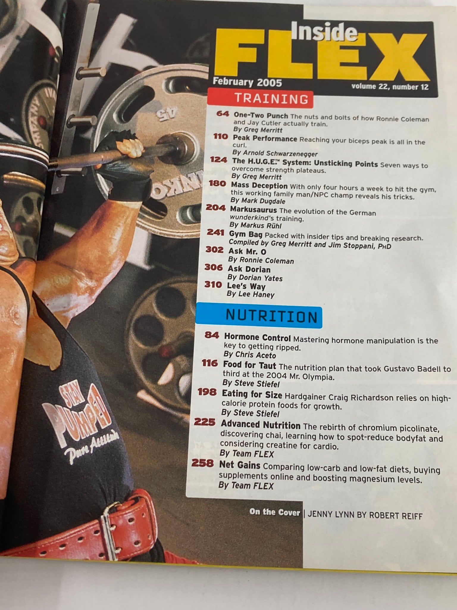 Flex Magazine February 2005 Vol 22 #12 Jenny Lynn Cover w Poster No Label