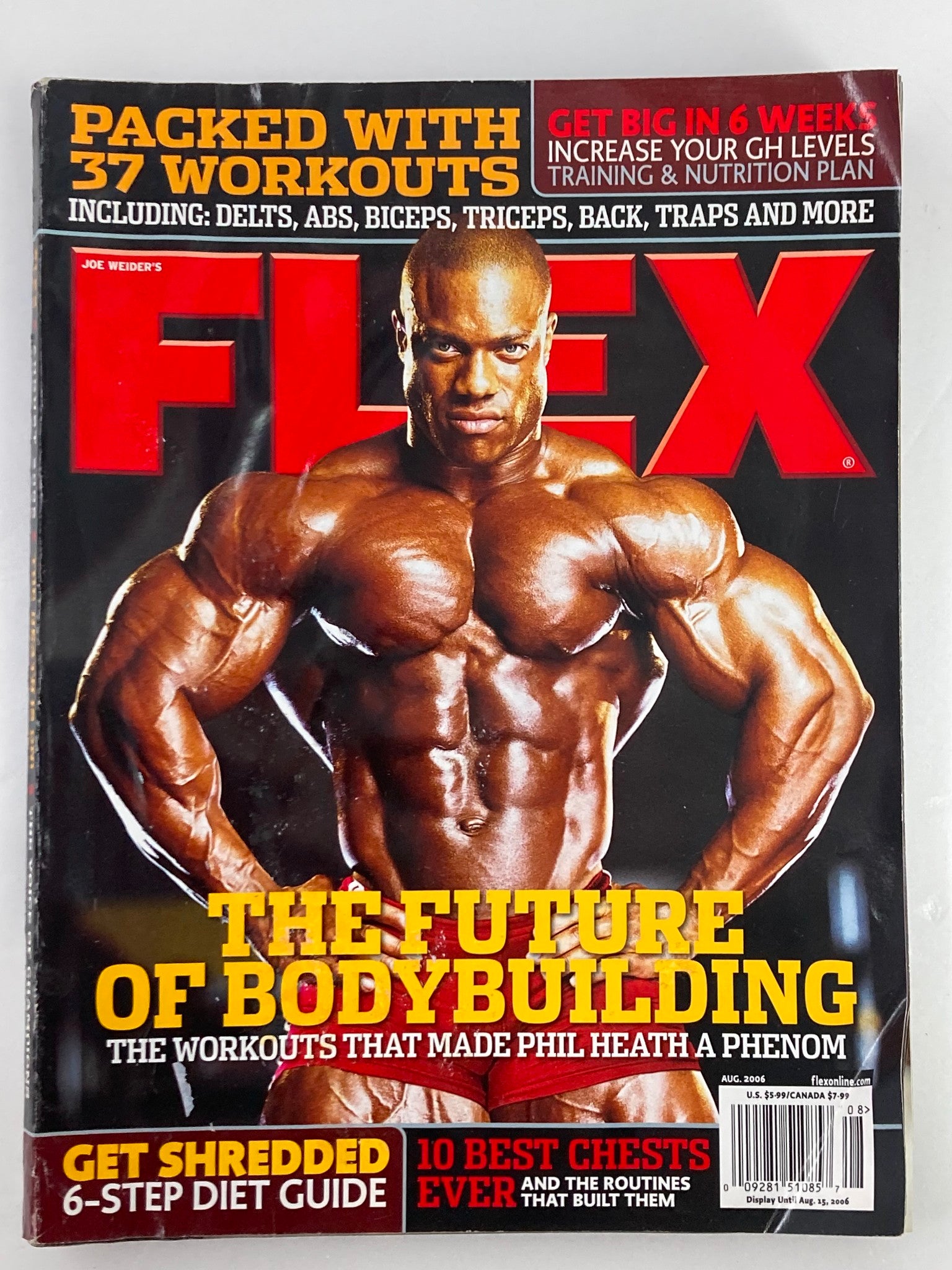 Flex Magazine August 2006 Vol 24 #6 Phil Heath Future of Bodybuilding No Label