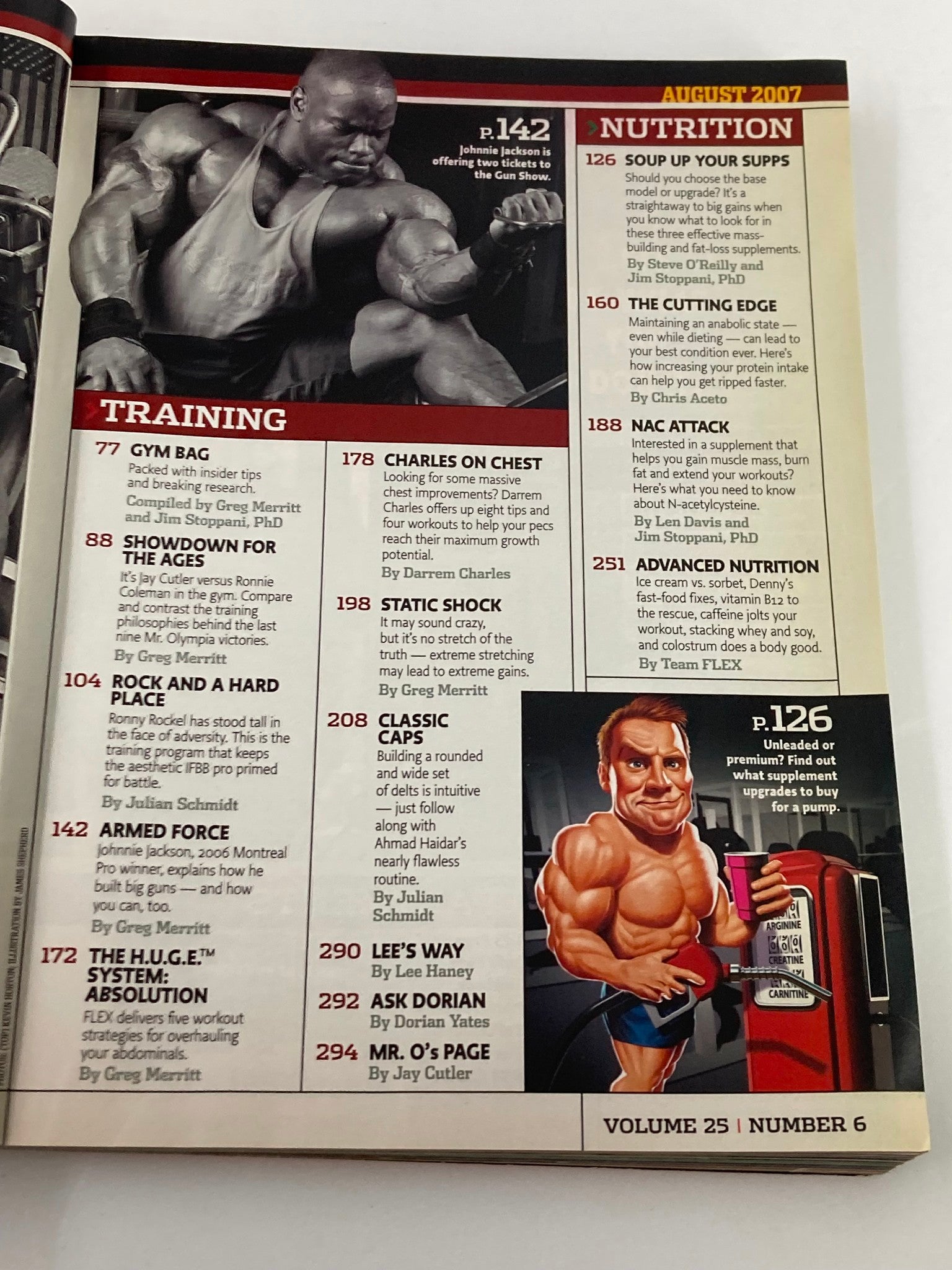 Flex Magazine August 2007 Vol 25 #6 Jay Cutler and Ronnie Coleman No Label