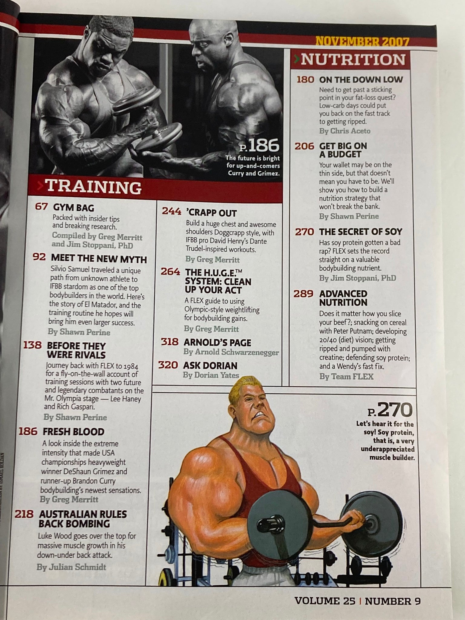 Flex Magazine November 2007 Vol 25 #9 Lee Haney and Protein Supplement No Label