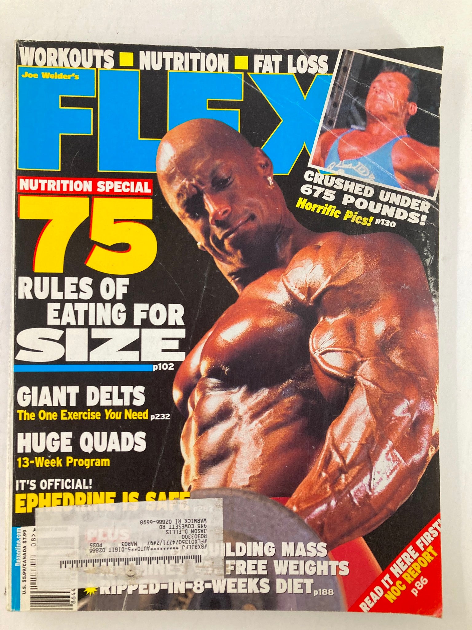 Flex Magazine August 2002 Markus Ruhl and Darrem Charles w Poster