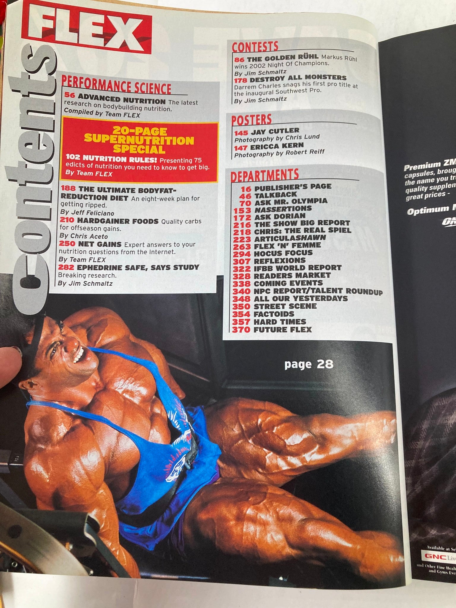 Flex Magazine August 2002 Markus Ruhl and Darrem Charles w Poster