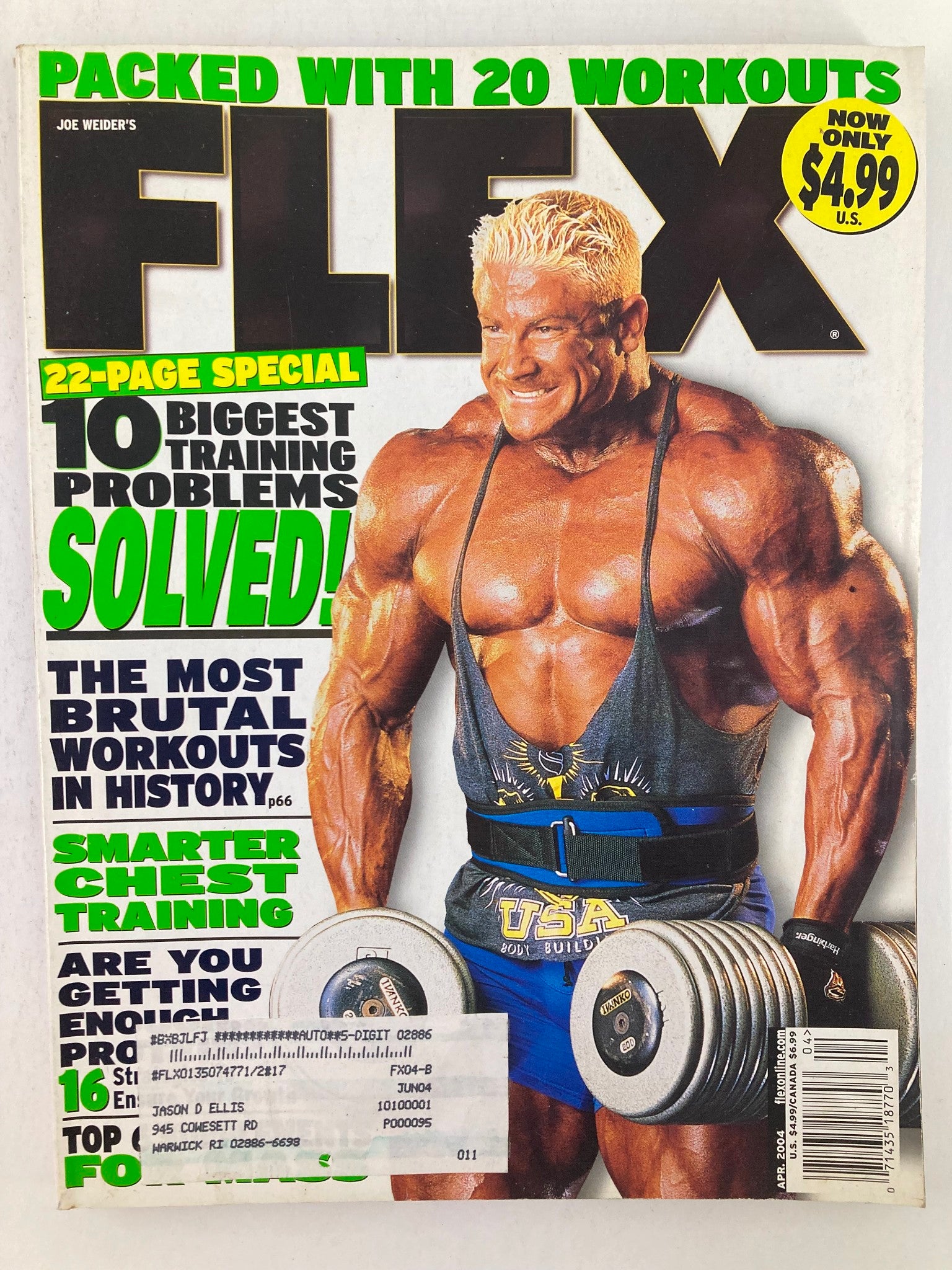 Flex Magazine April 2004 Vol 22 #2 Chris Cook and Ronnie Coleman w Poster