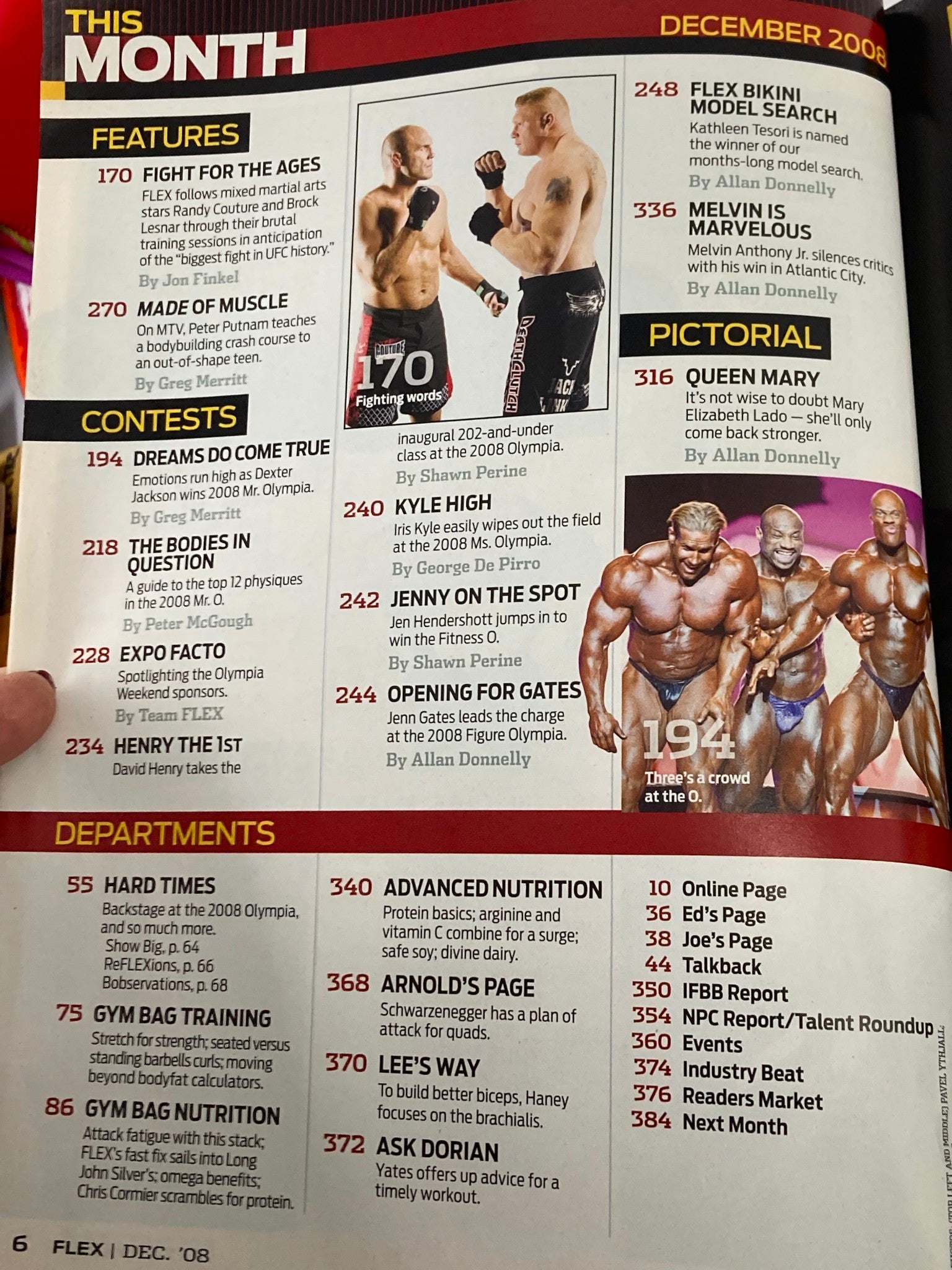 Flex Magazine December 2008 Randy Couture and Brock Lesnar No Label