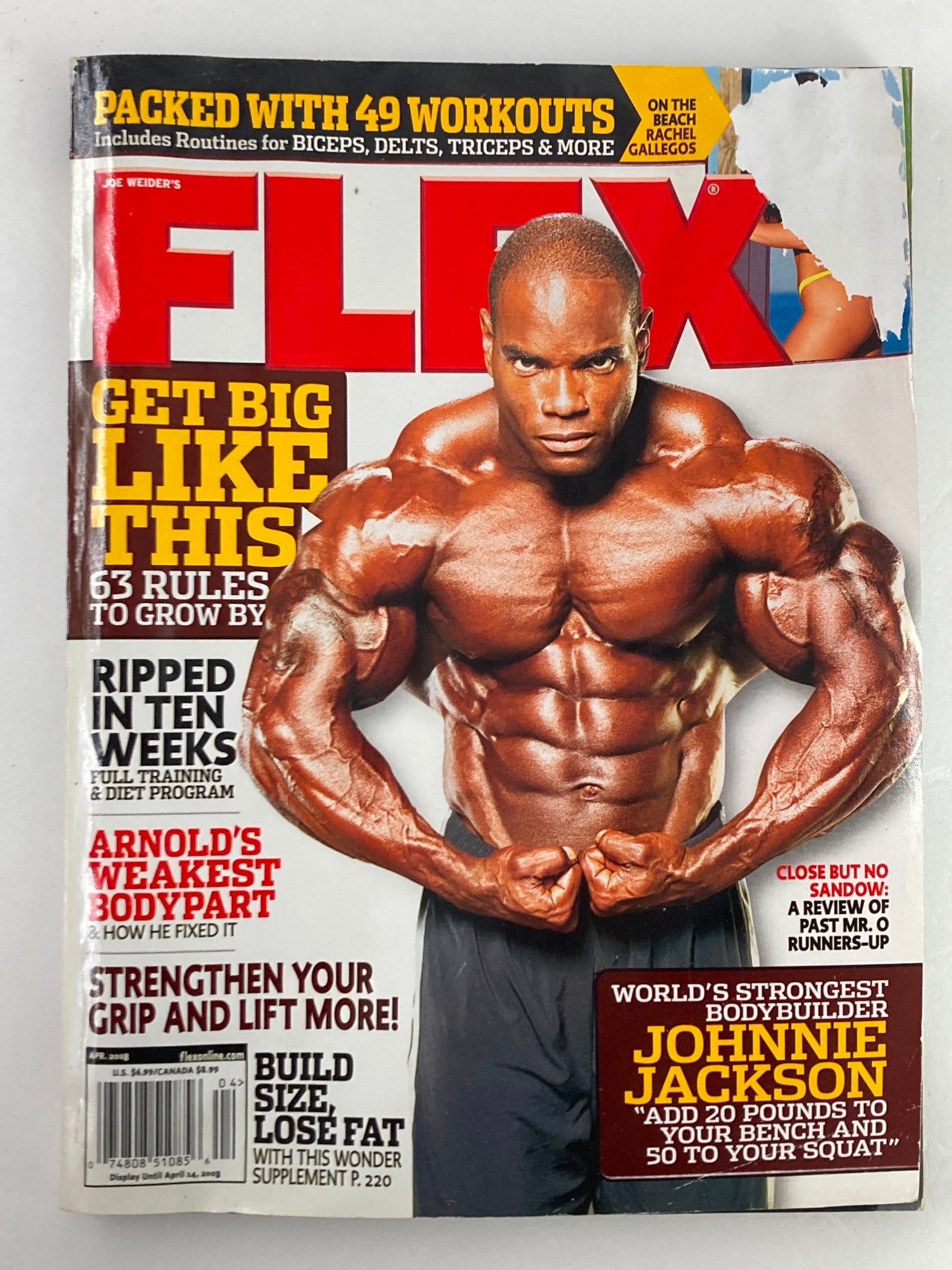 Flex Magazine April 2008 Vol 26 #2 Charles Clairmonte & Johnnie Jackson No Label