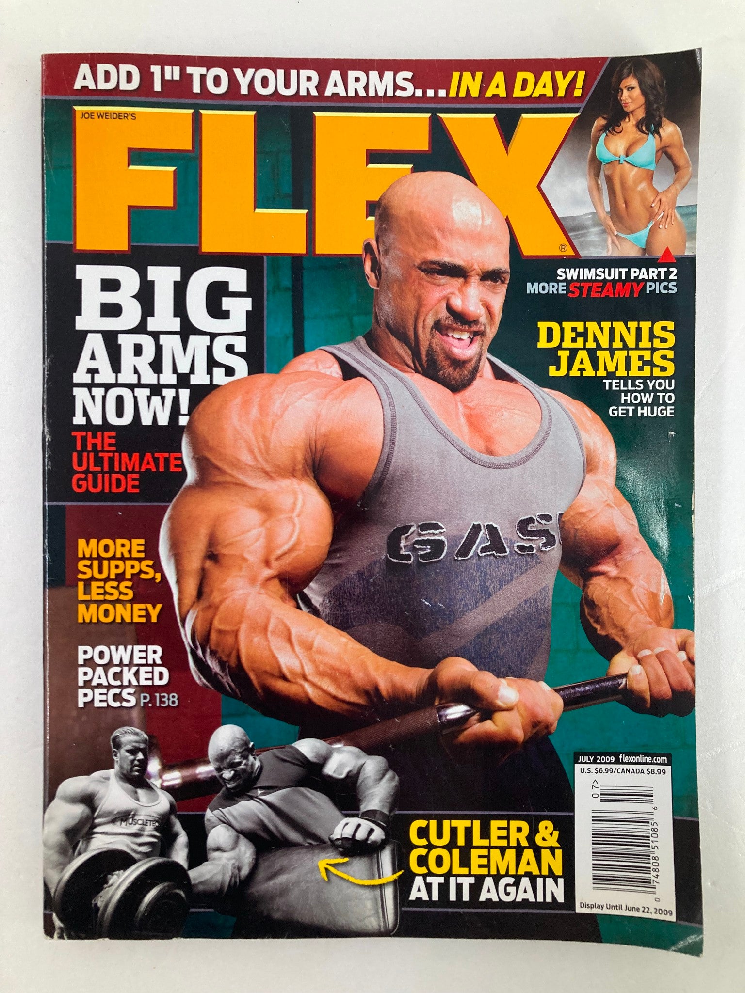 Flex Magazine July 2009 Vol 27 #5 Dennis James and Jay Cutler No Label