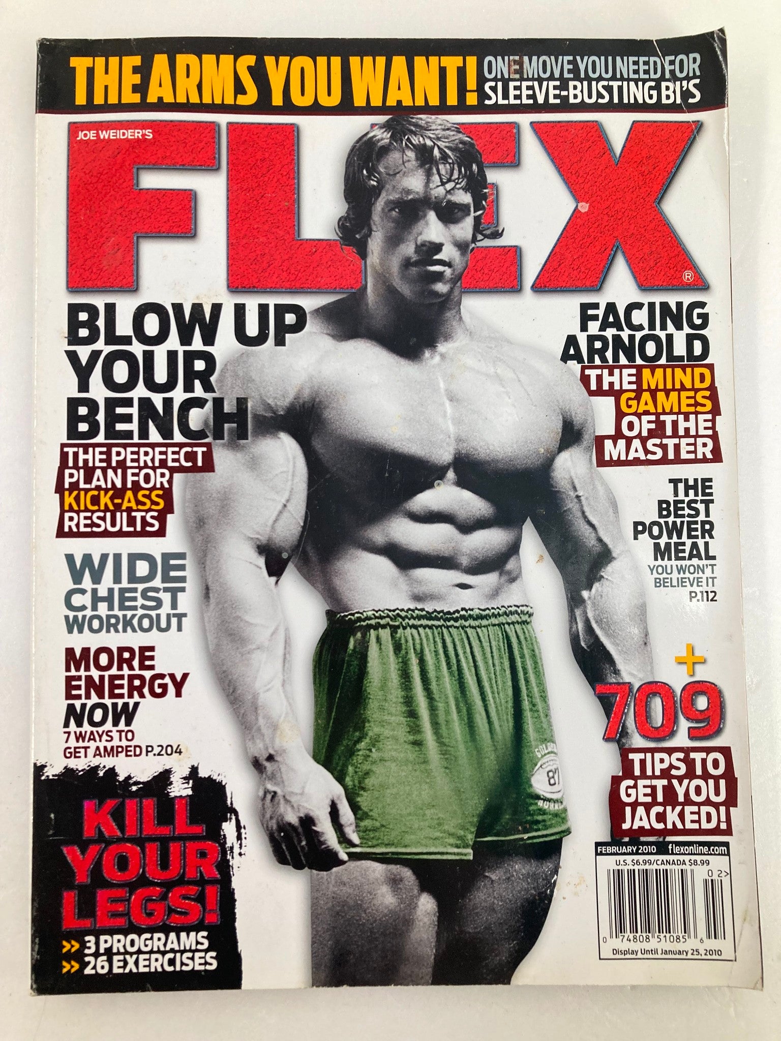 Flex Magazine February 2010 Arnold Schwarzenegger and Jay Cutler No Label