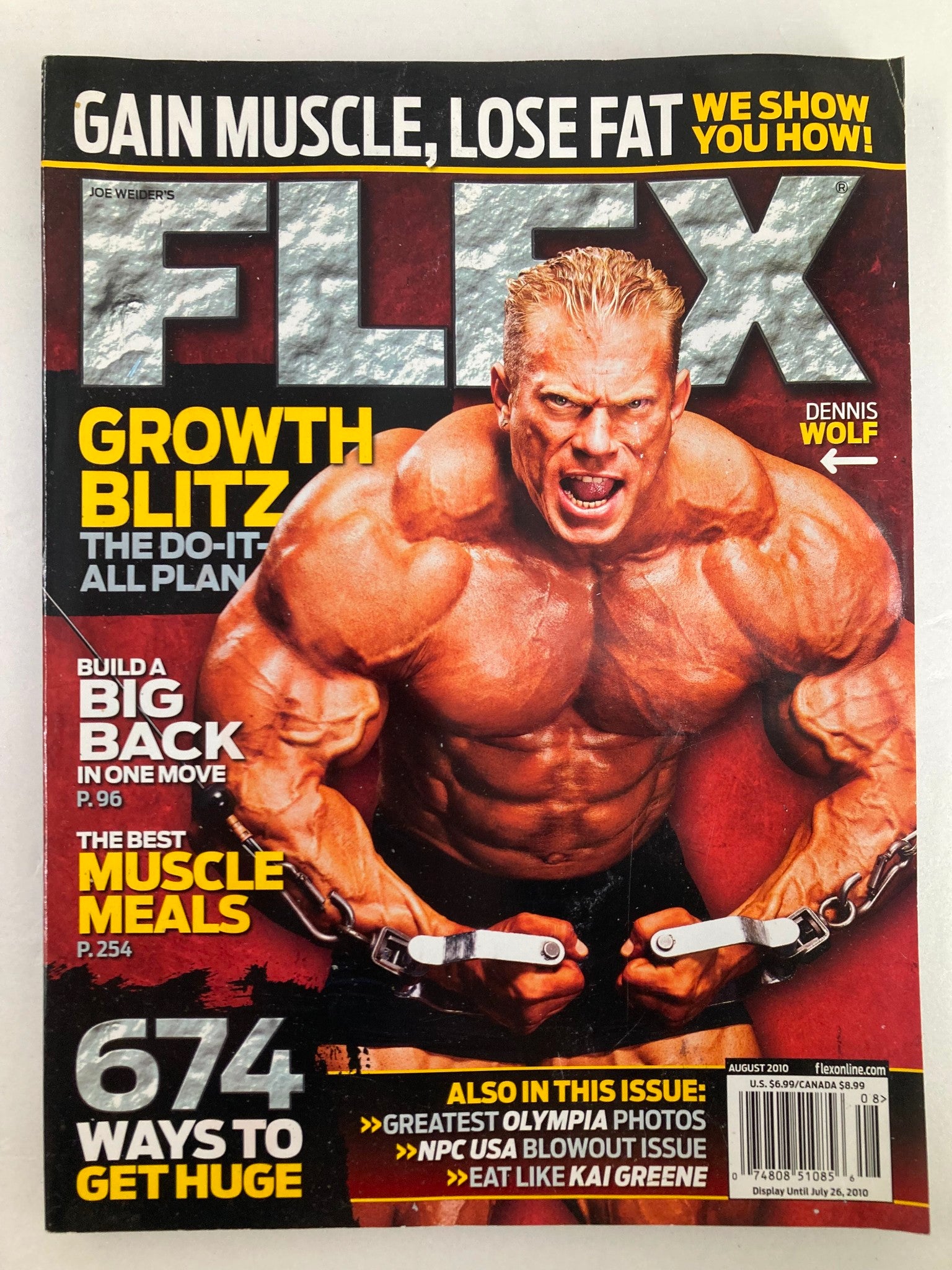 Flex Magazine August 2010 Vol 28 #6 Dennis Wolf and Kai Greene No Label