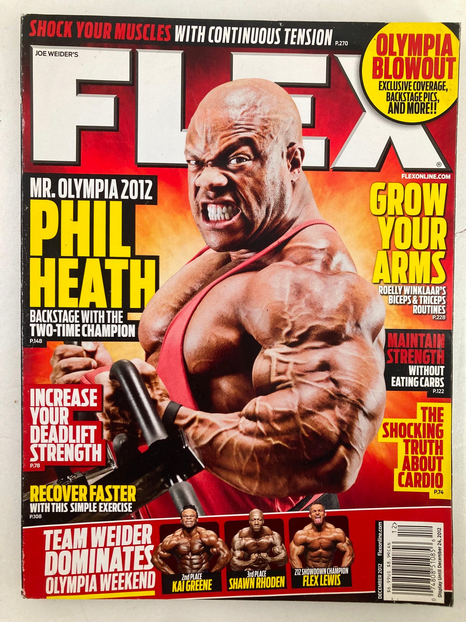 Flex Magazine December 2012 Phil Heath, Kai Greene, Shawn Rhoden No Label