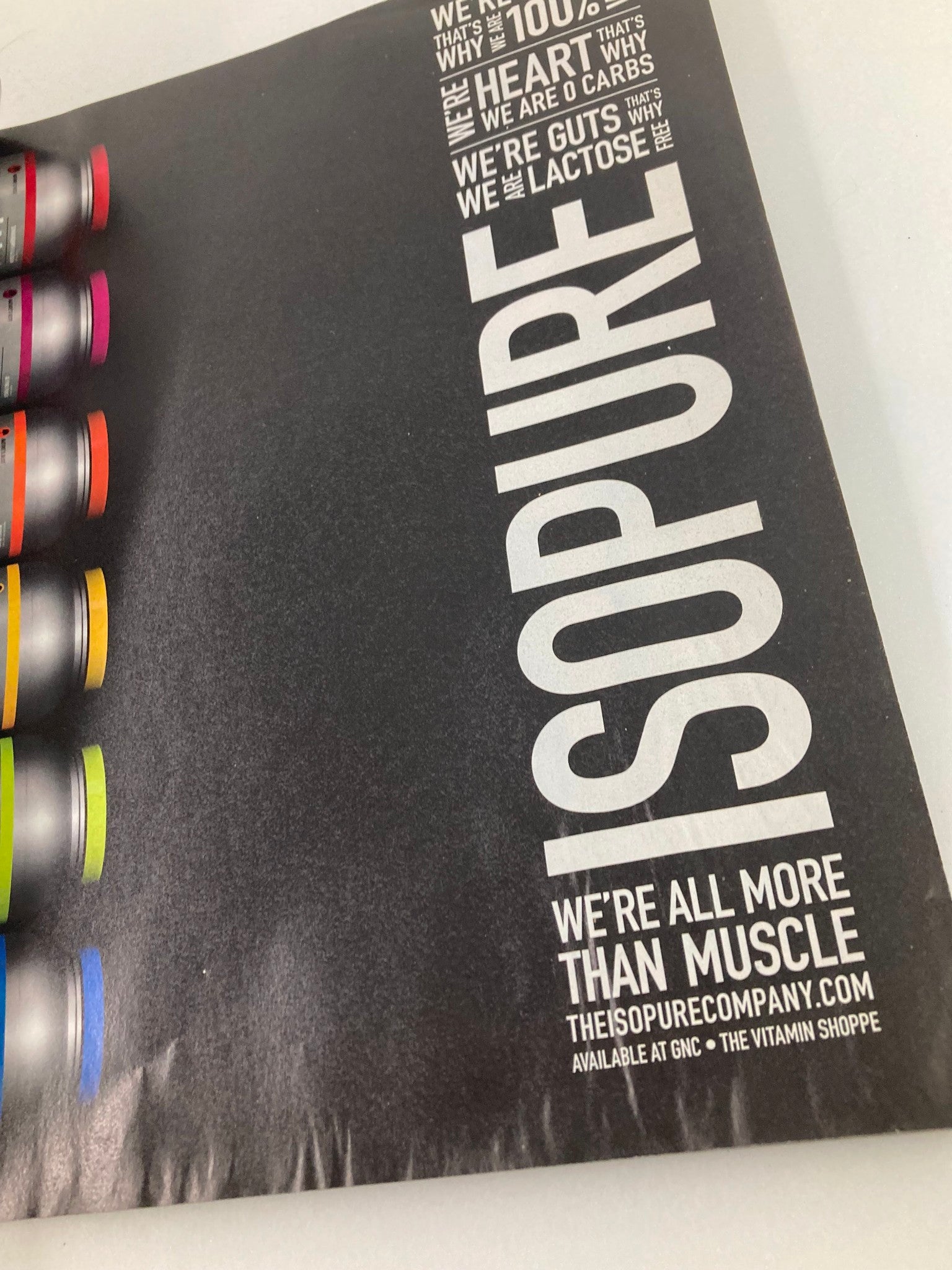 Back cover of Flex Magazine September 2011 Vol 29 #7 featuring advertisement for Isopure protein supplements.