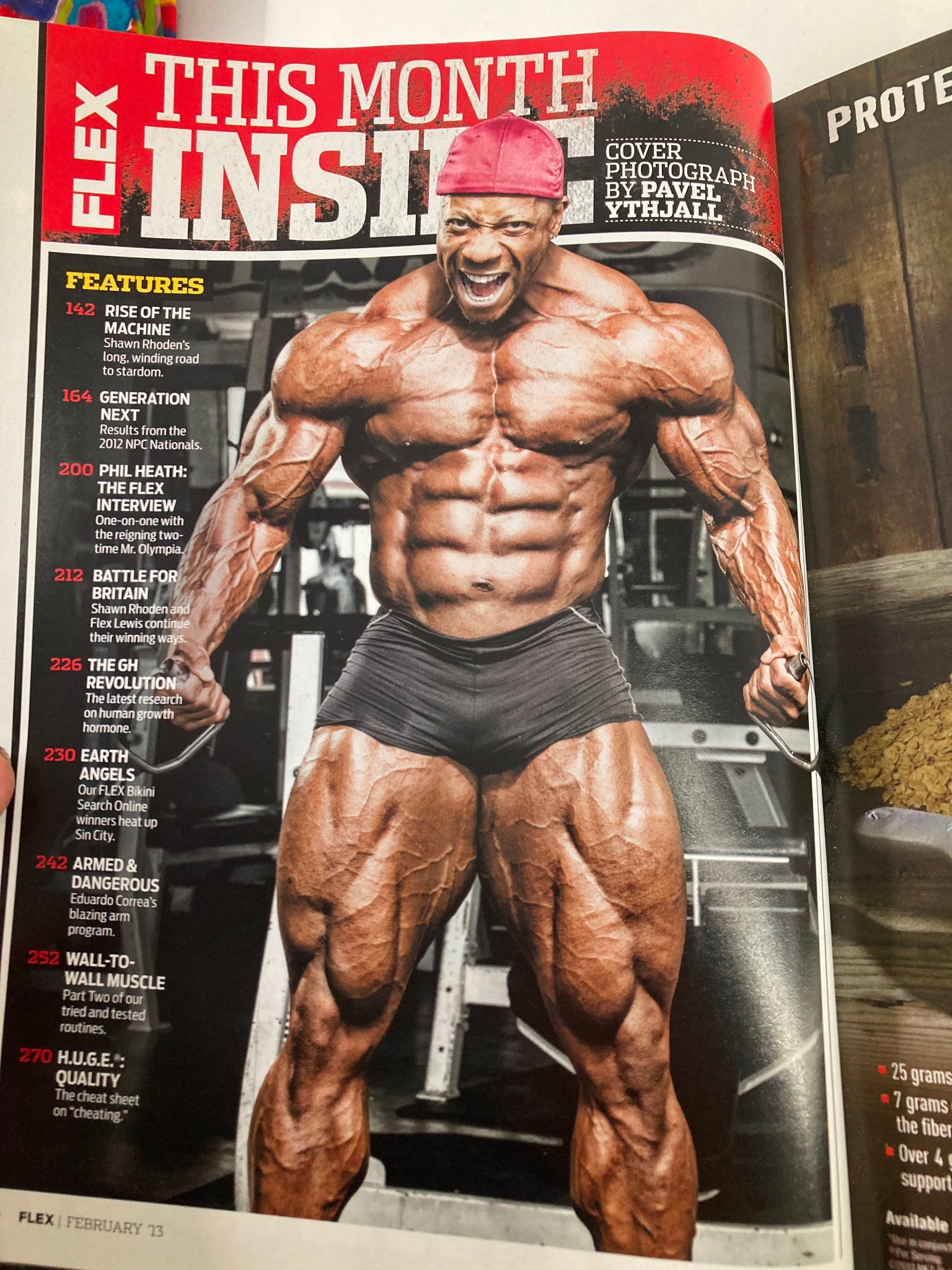 Flex Magazine July 2012 featuring a muscular bodybuilder in a gym pose, showcasing fitness strength and dedication. The image represents the iconic bodybuilding culture from the magazine.