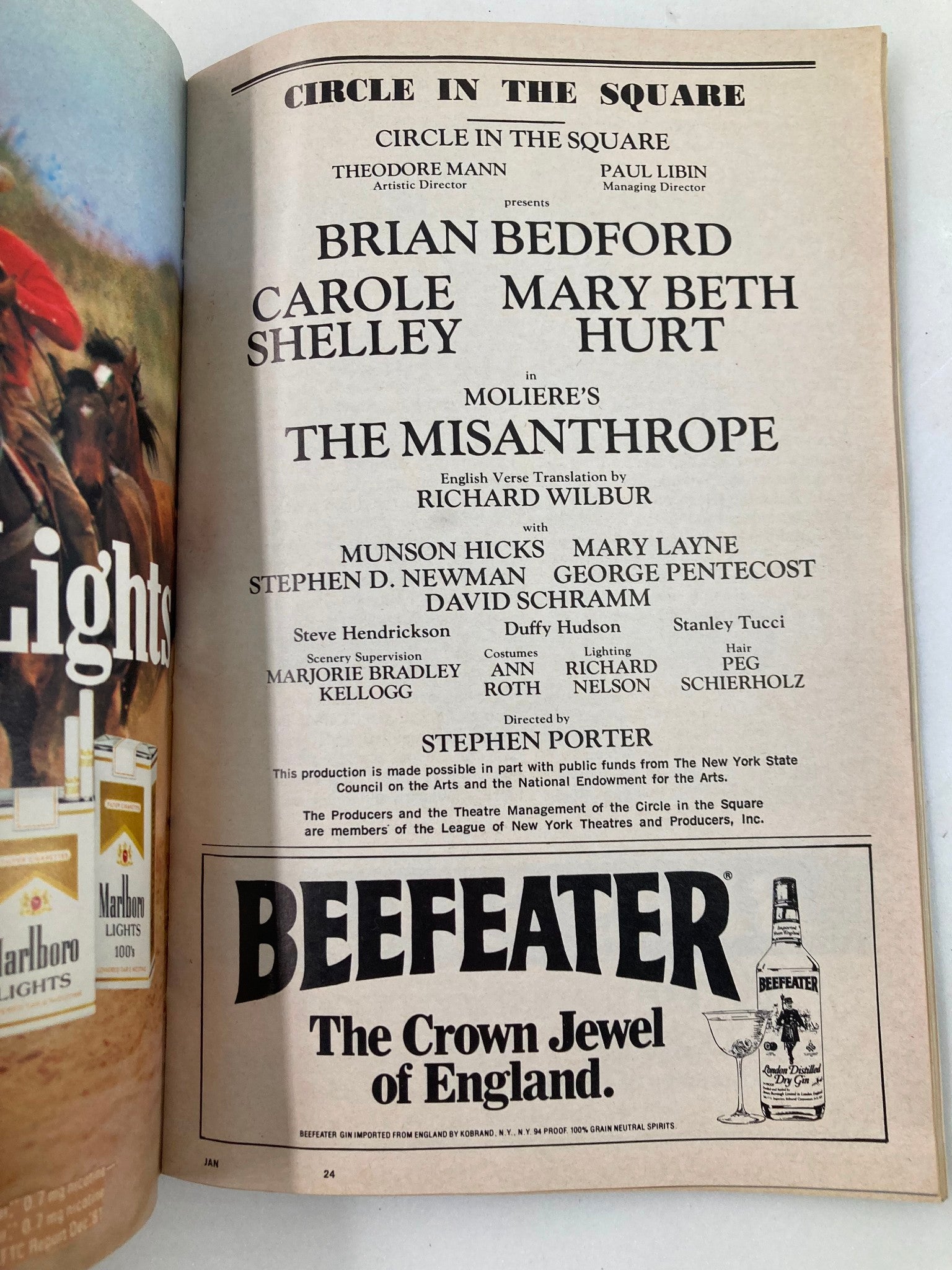 1983 Playbill Circle in the Square Theatre Brian Bedford in The Misanthrope