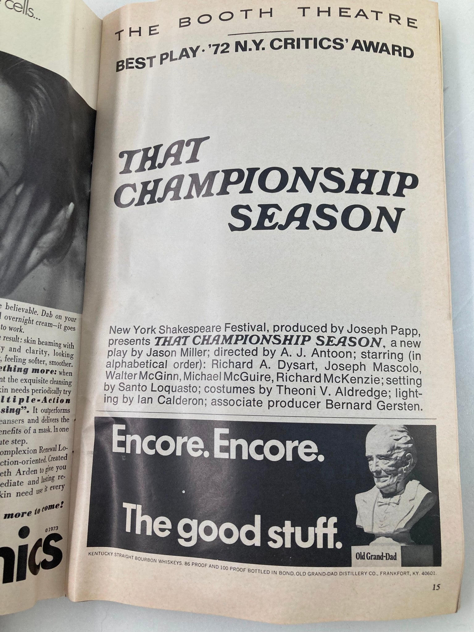 1973 Playbill The Booth Theatre That Championship Season