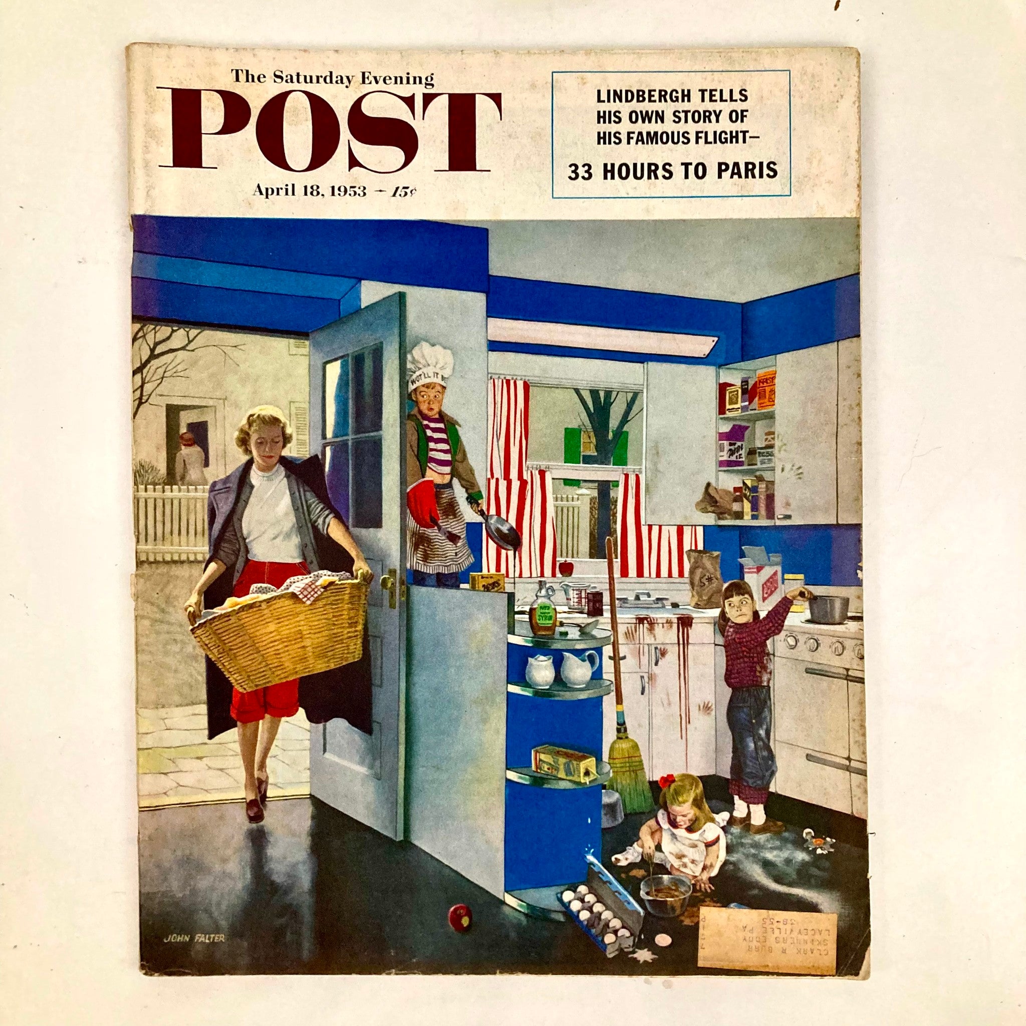 Saturday Evening Post Magazine April 18 1953 Mrs. Homemaker - John Falter