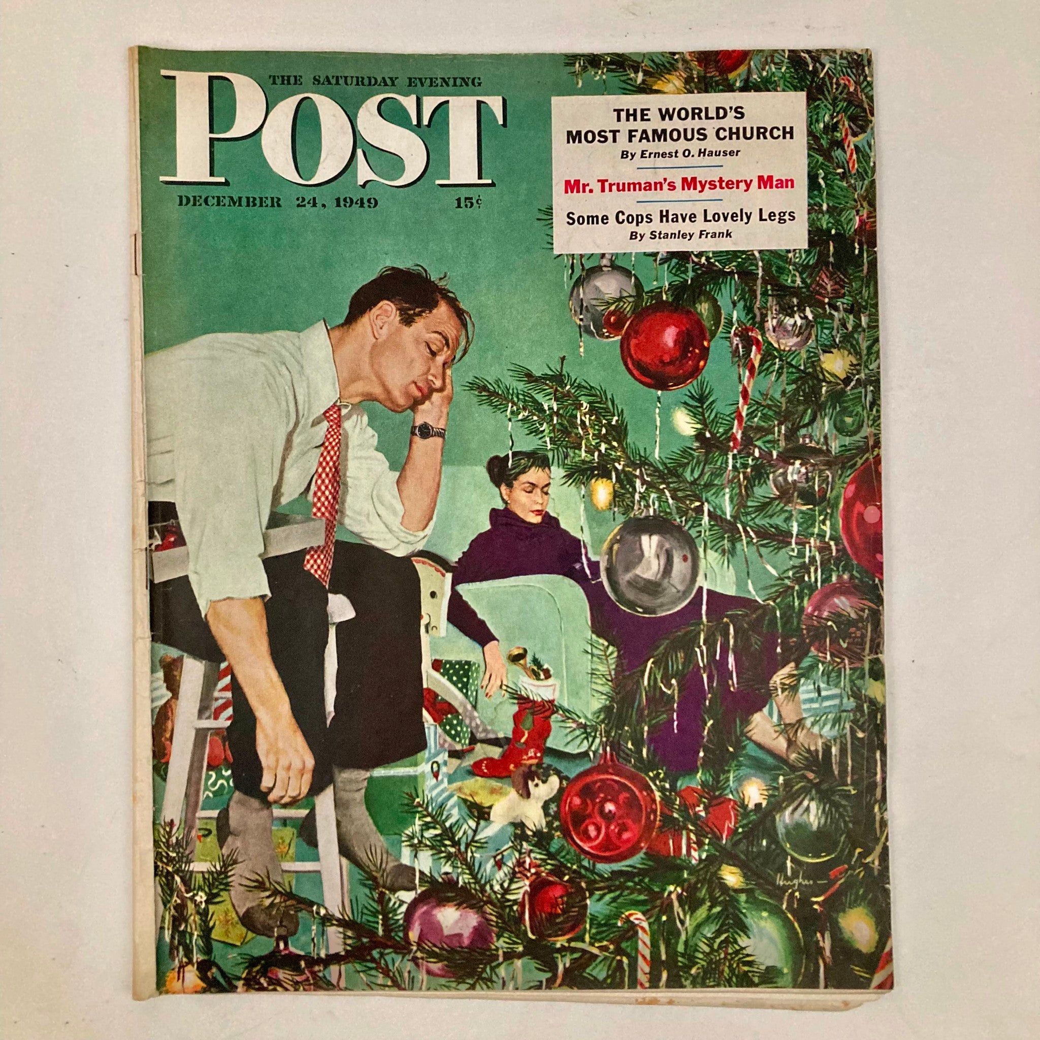 Saturday Evening Post Magazine December 24 1949 Santa's Helpers Hughes No Label