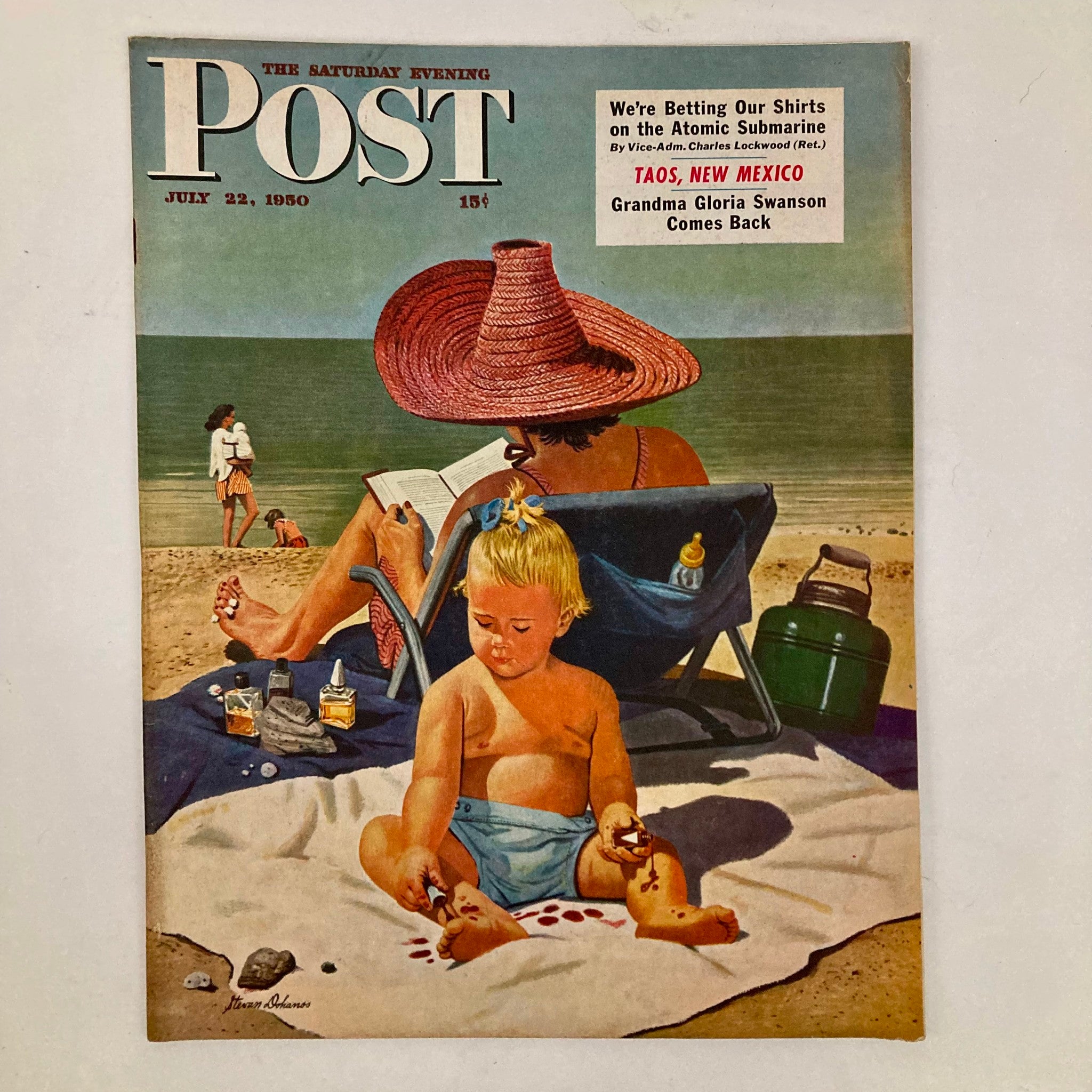 Saturday Evening Post Magazine July 22 1950 Little Charmer - Dohanos No Label