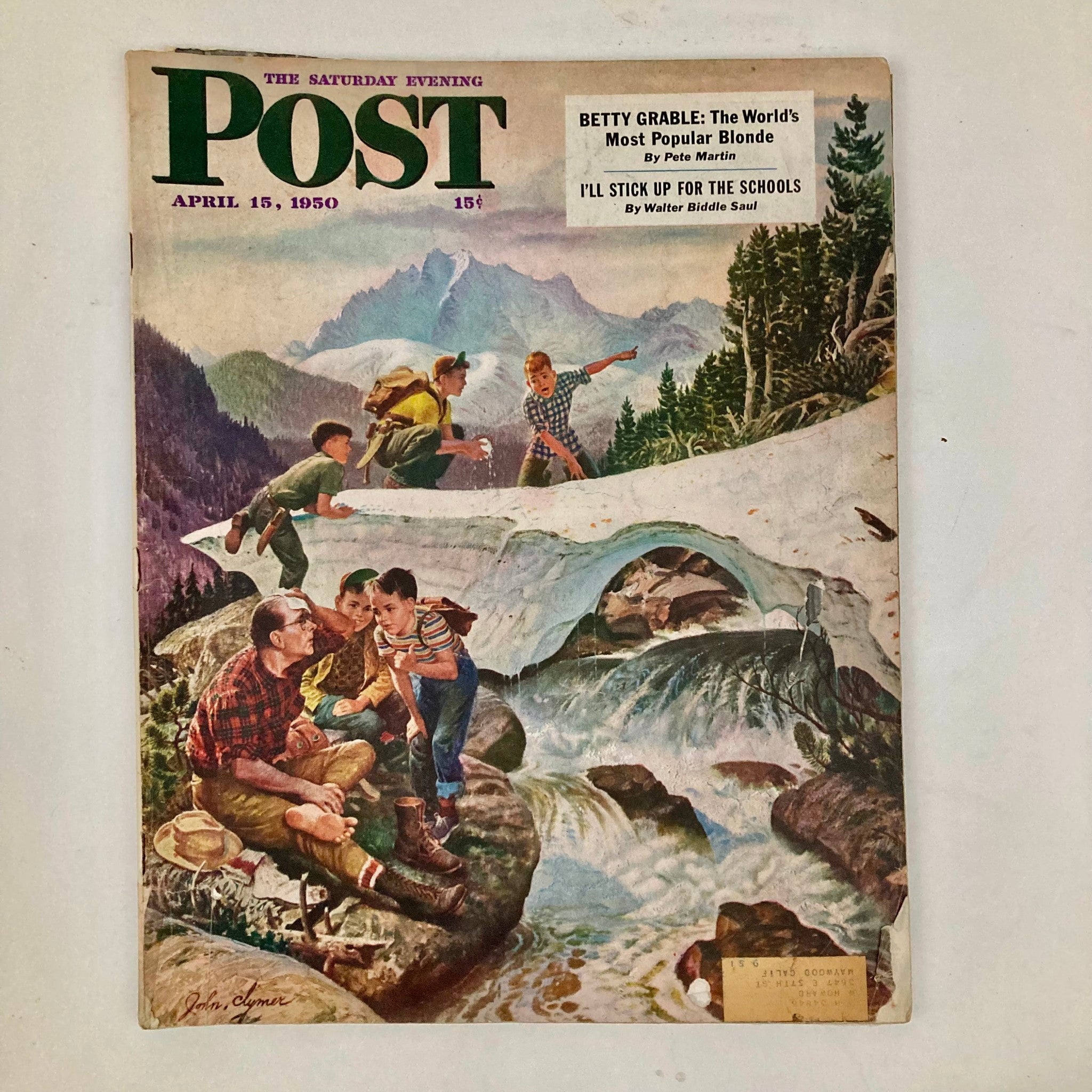 Saturday Evening Post Magazine April 15 1950 Teanaway Canyon - John Clymer