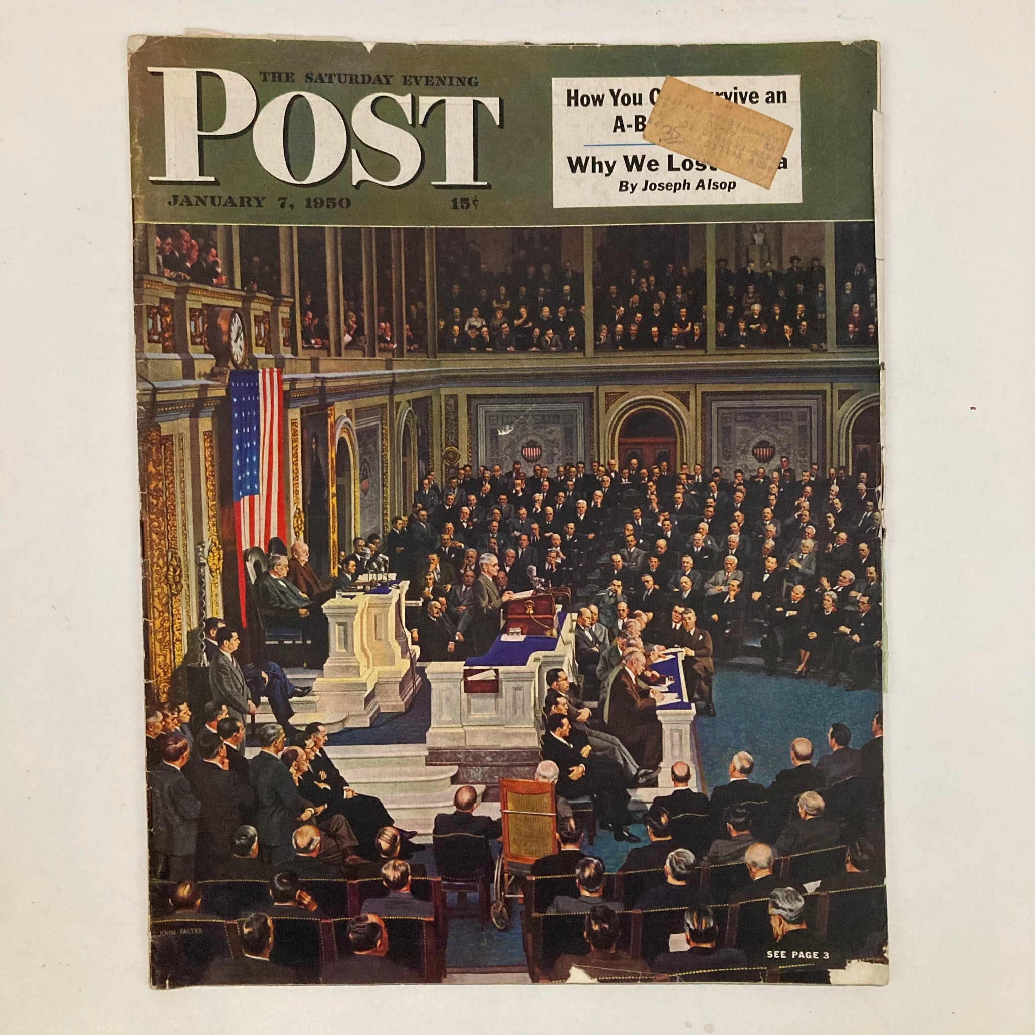 Saturday Evening Post Magazine January 7 1950 Joint Session of Congress - Falter