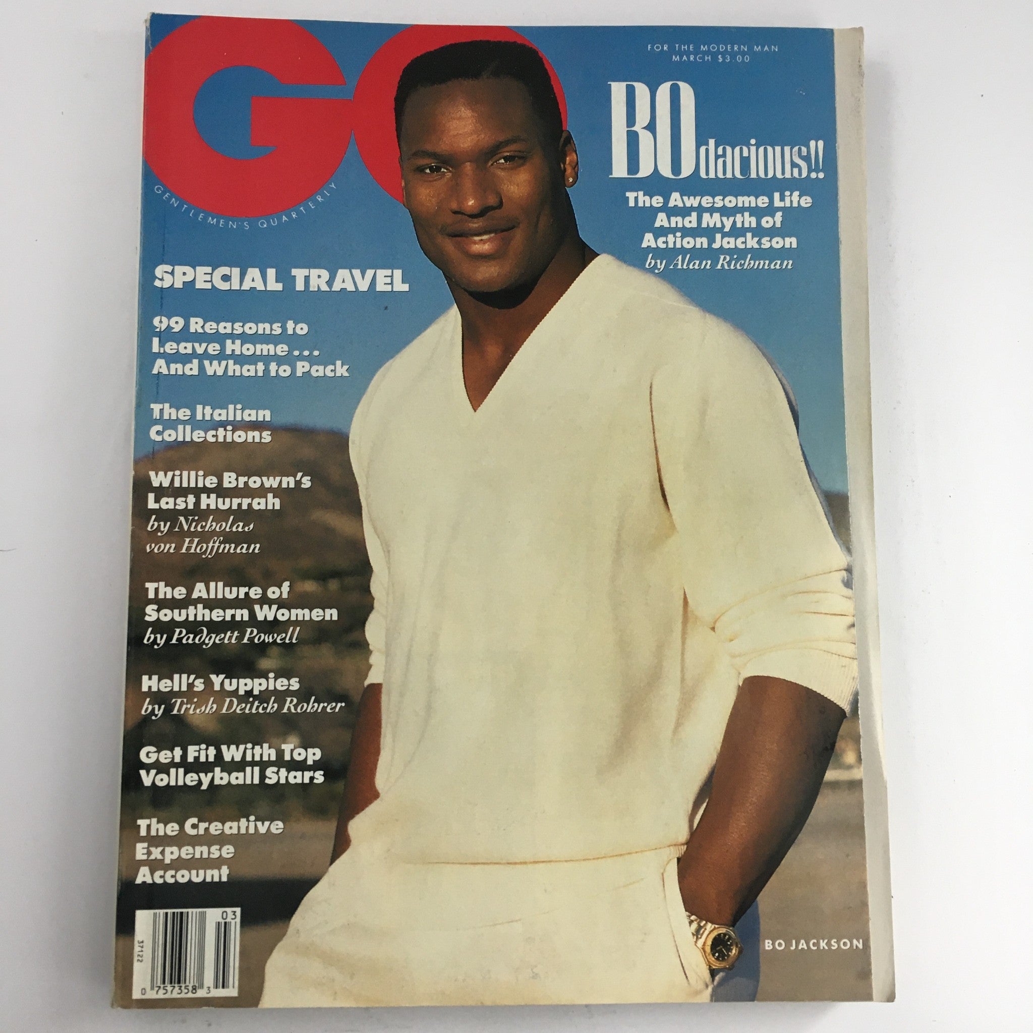 GQ Magazine August 1988 The Awesome Life and Myth of Action Bo Jackson, No Label