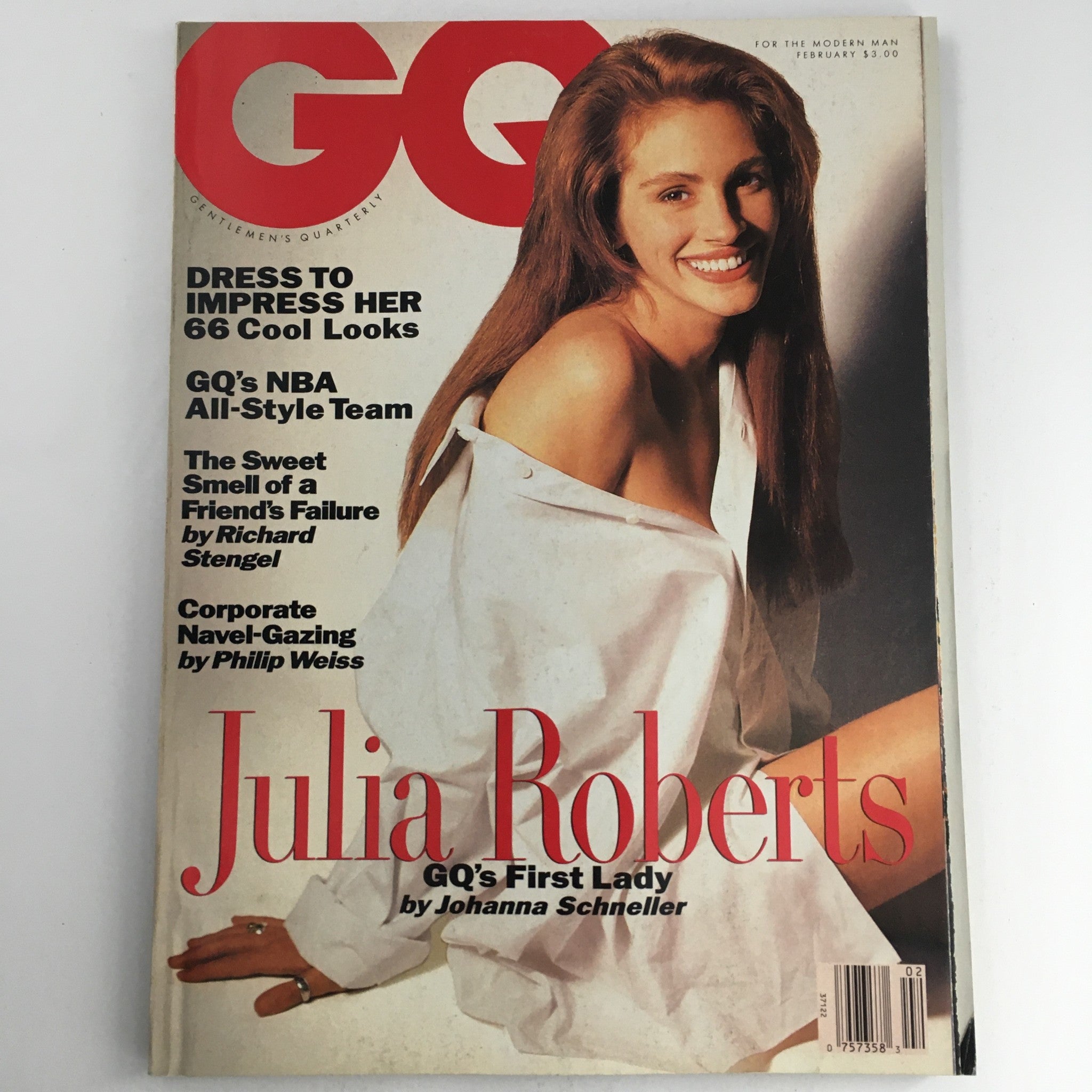 GQ Magazine February 1991 Julia Roberts is GQ's First Lady Cover, No Label VG